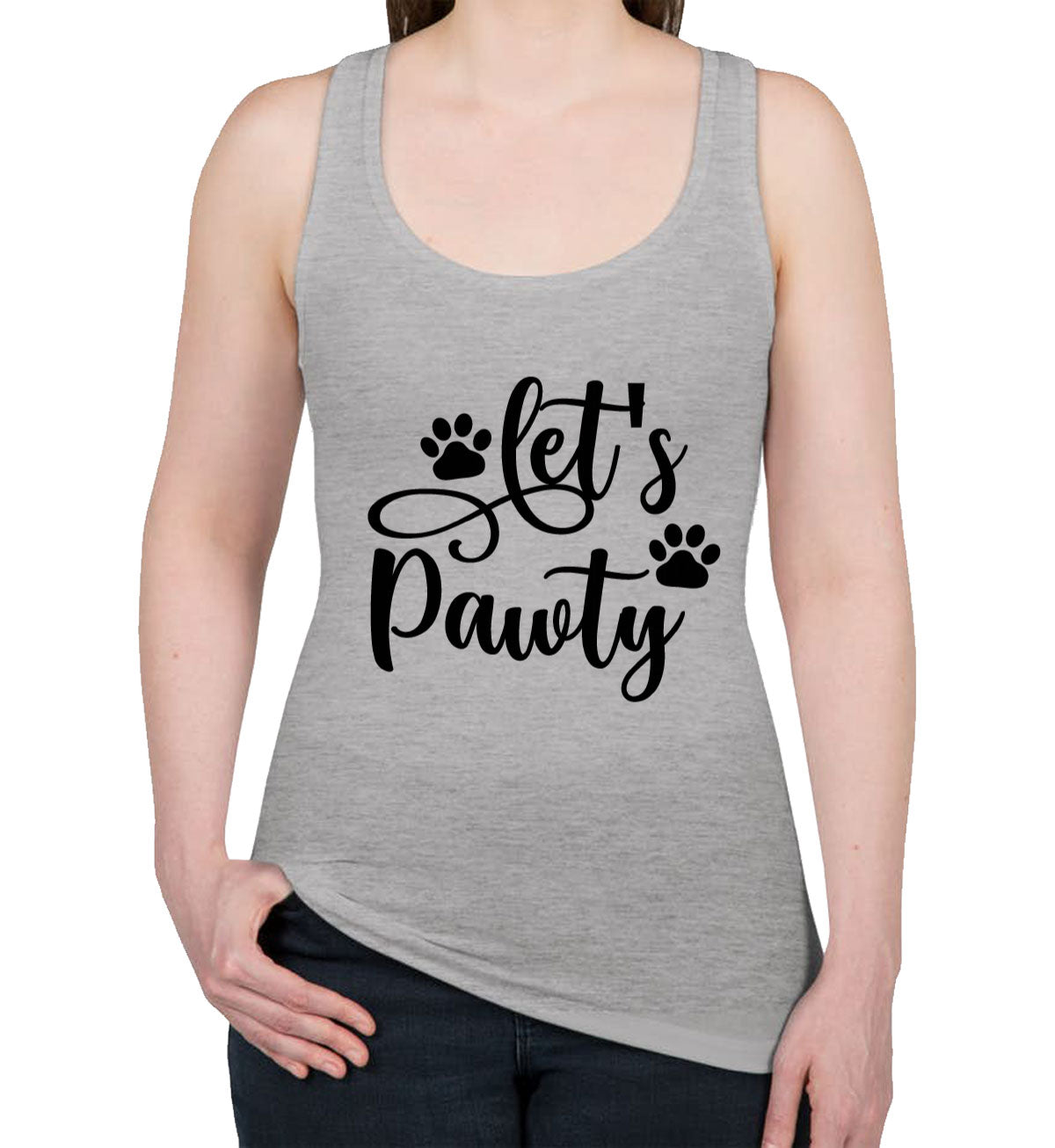 Let's Pawty Dog Women's Racerback Tank Top