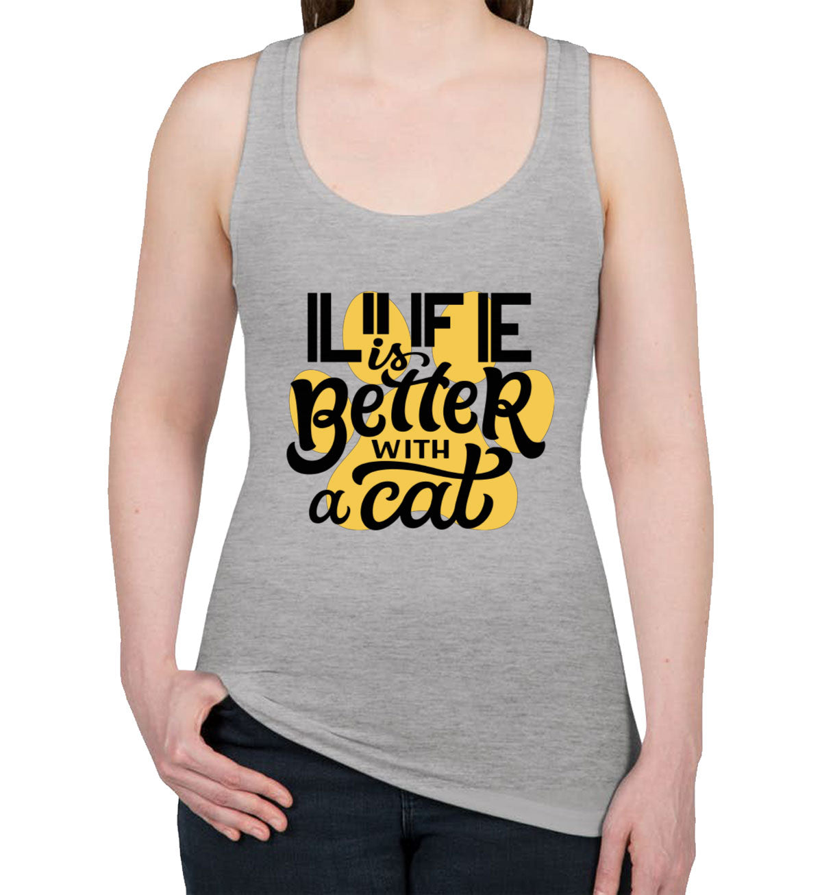 Life Is Better With A Cat Women's Racerback Tank Top