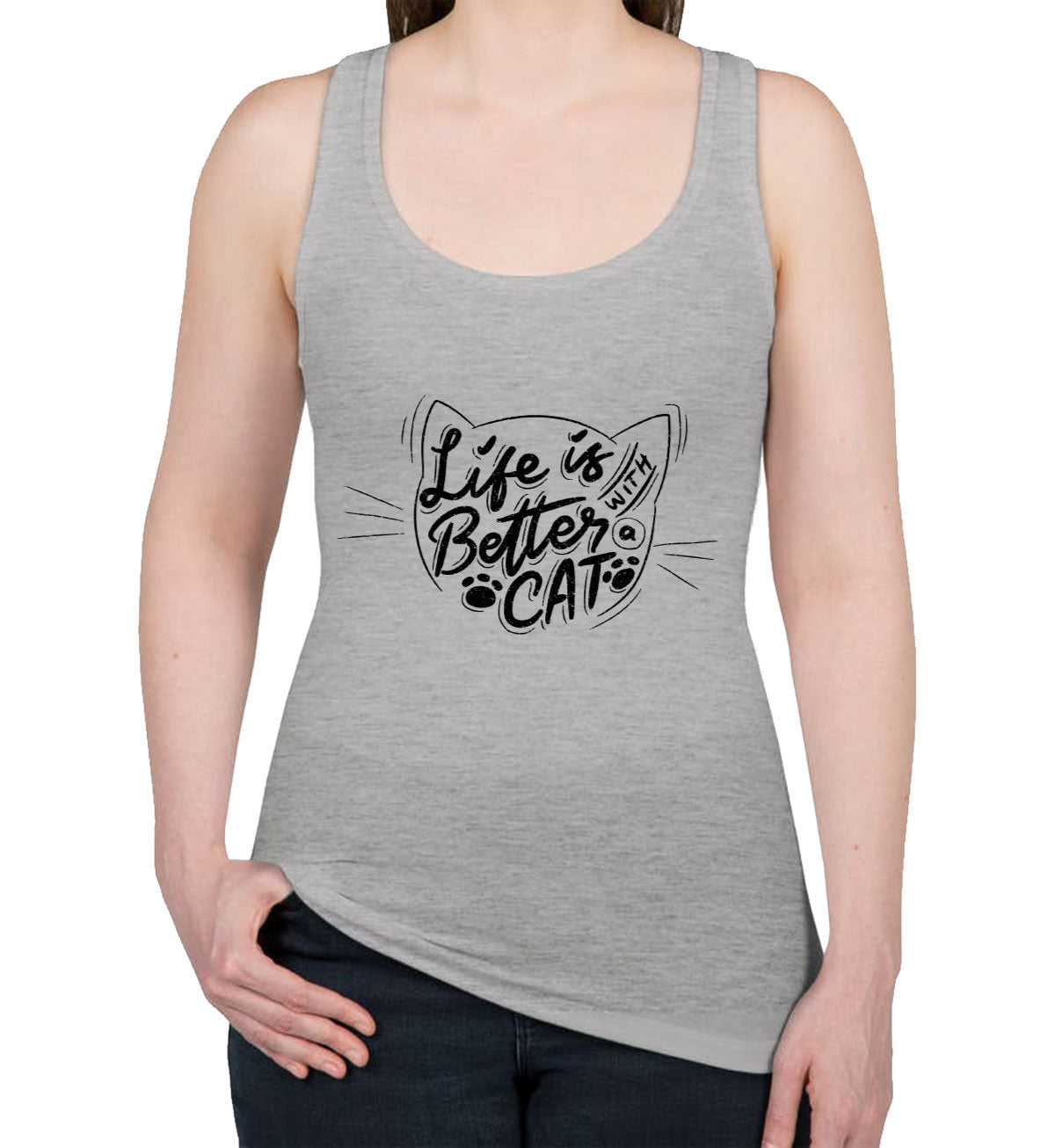 Life Is Better With Cat Women's Racerback Tank Top