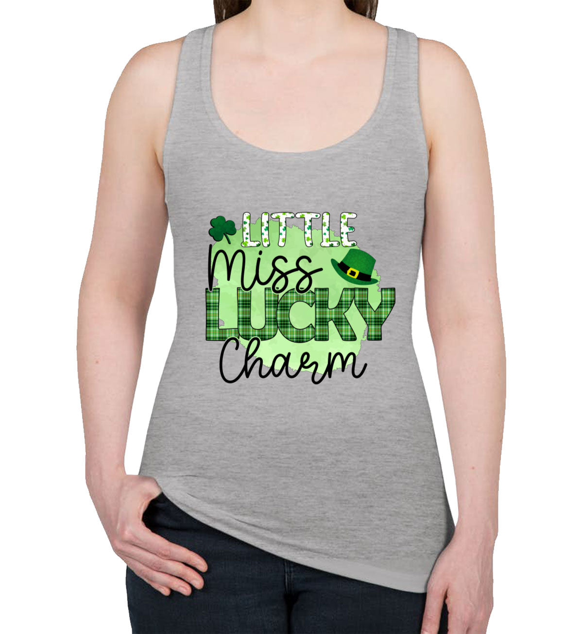 Little Miss Lucky Charm St. Patrick's Day Women's Racerback Tank Top