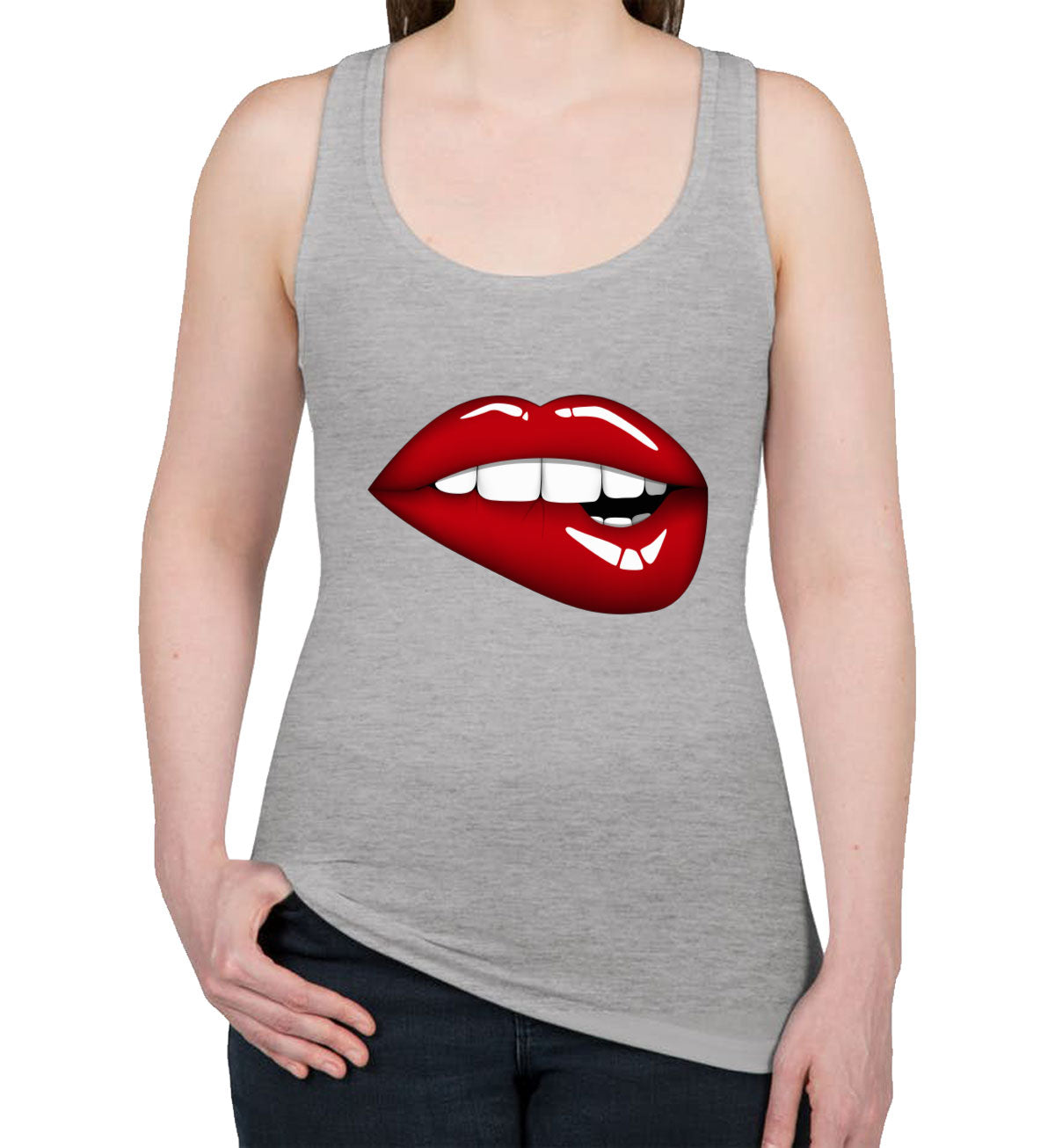 Glossy Lipstick Women's Racerback Tank Top