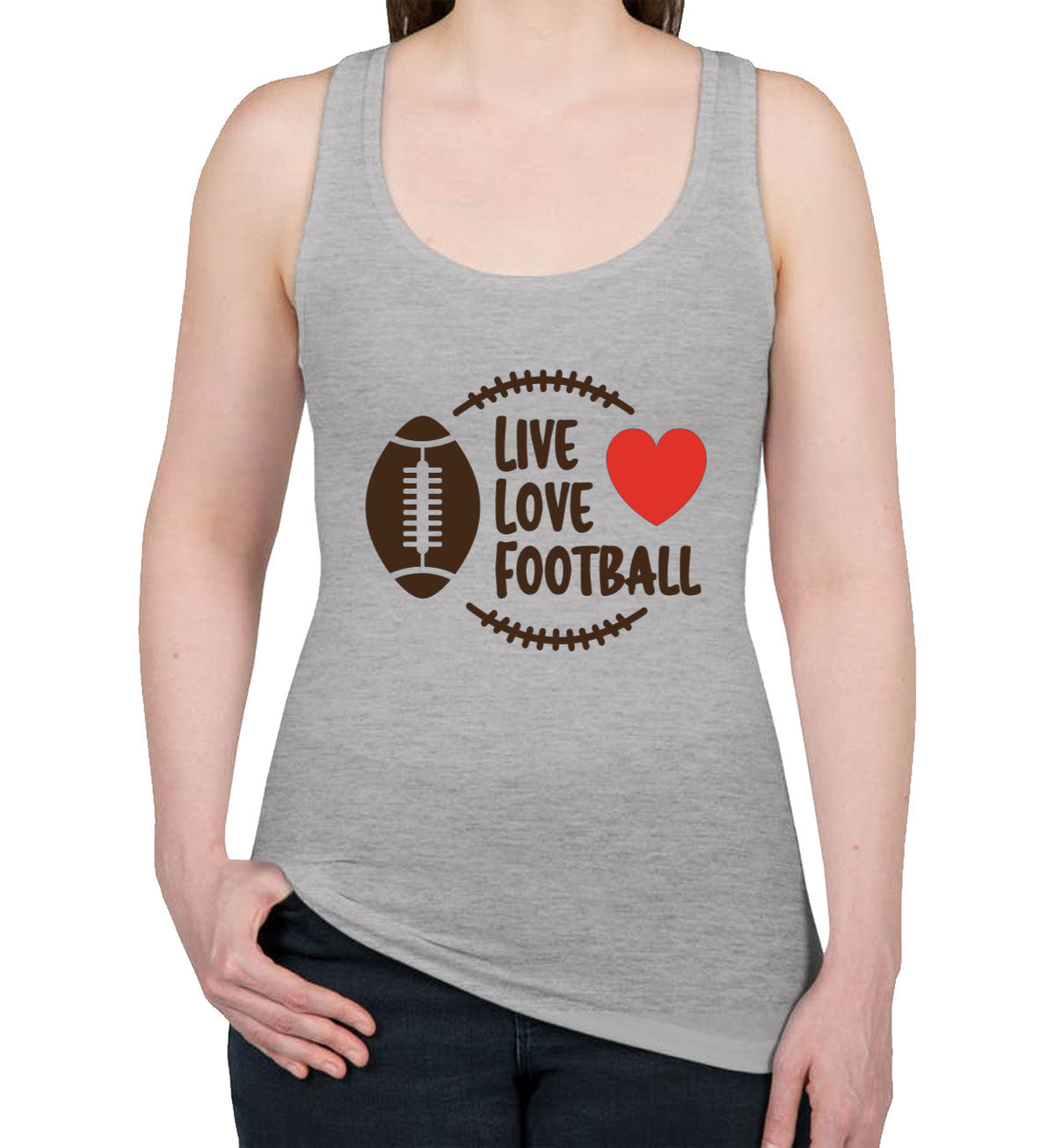 Live Love Football Women's Racerback Tank Top