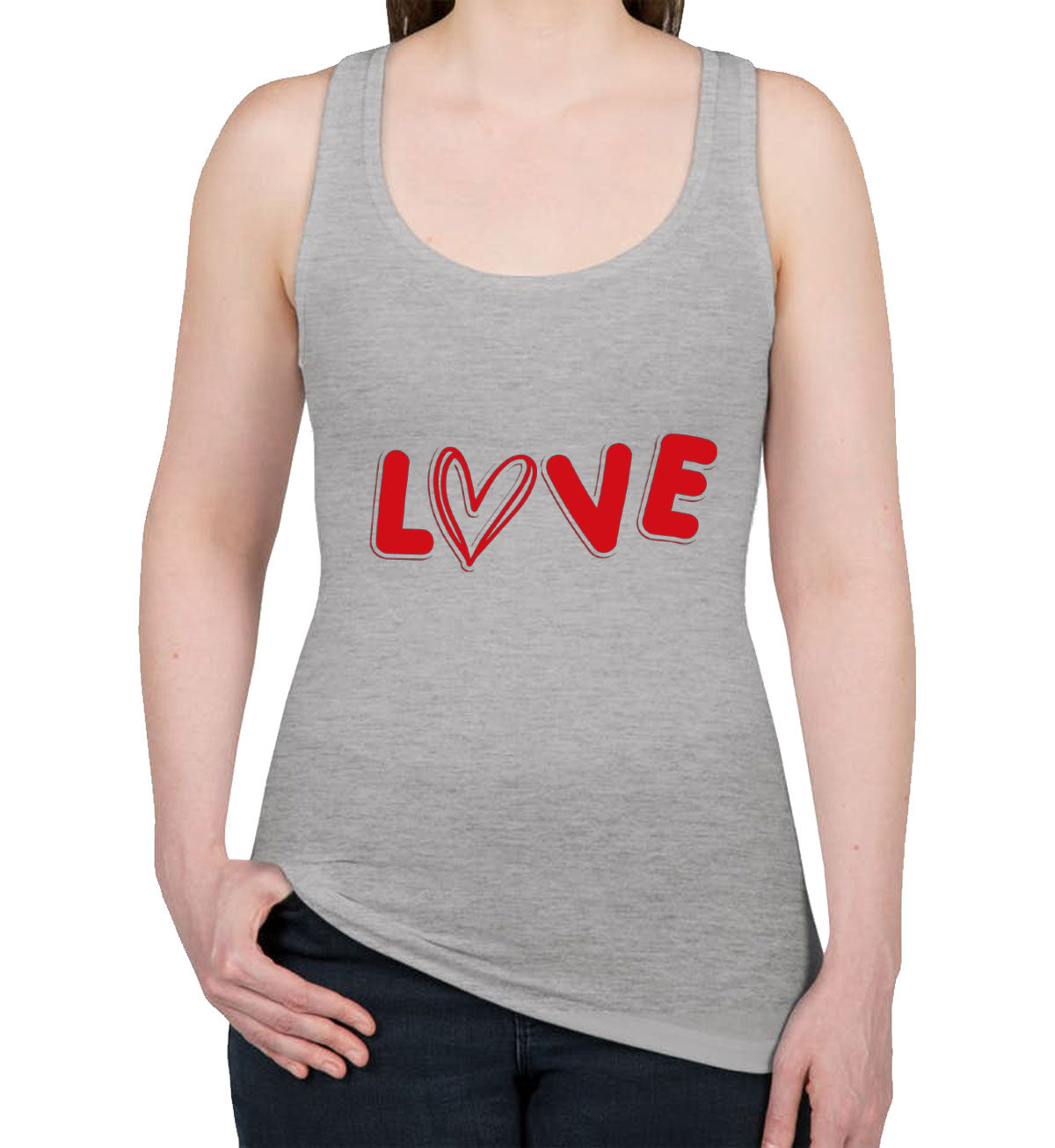 Love Heart Valentine's Day Women's Racerback Tank Top