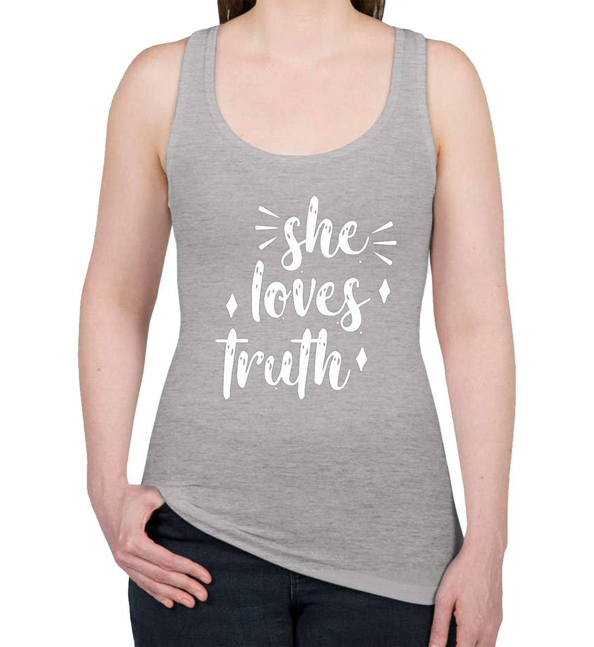 She Loves Truth Valentine's Day Women's Racerback Tank Top