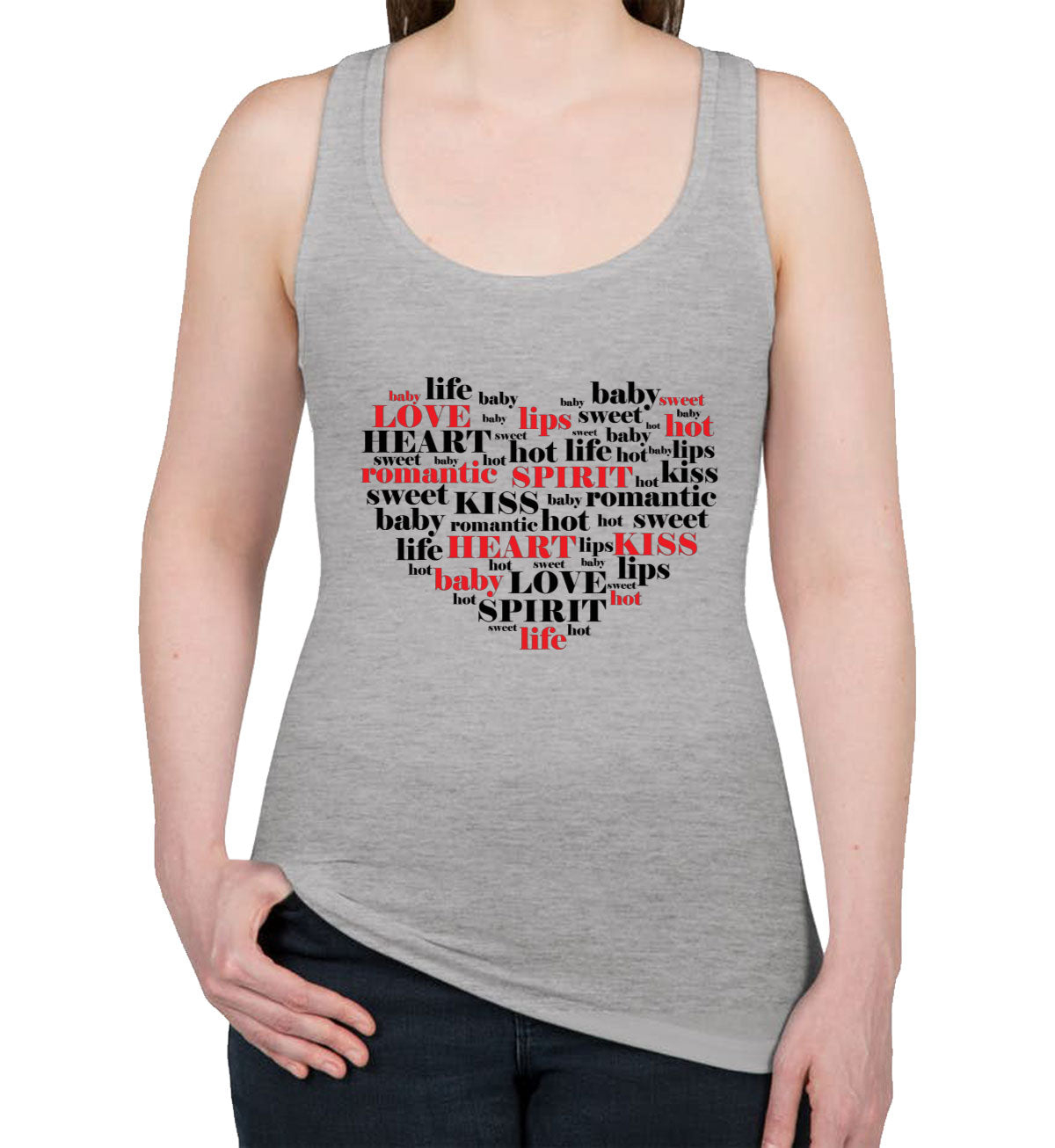 Love Typography Women's Racerback Tank Top