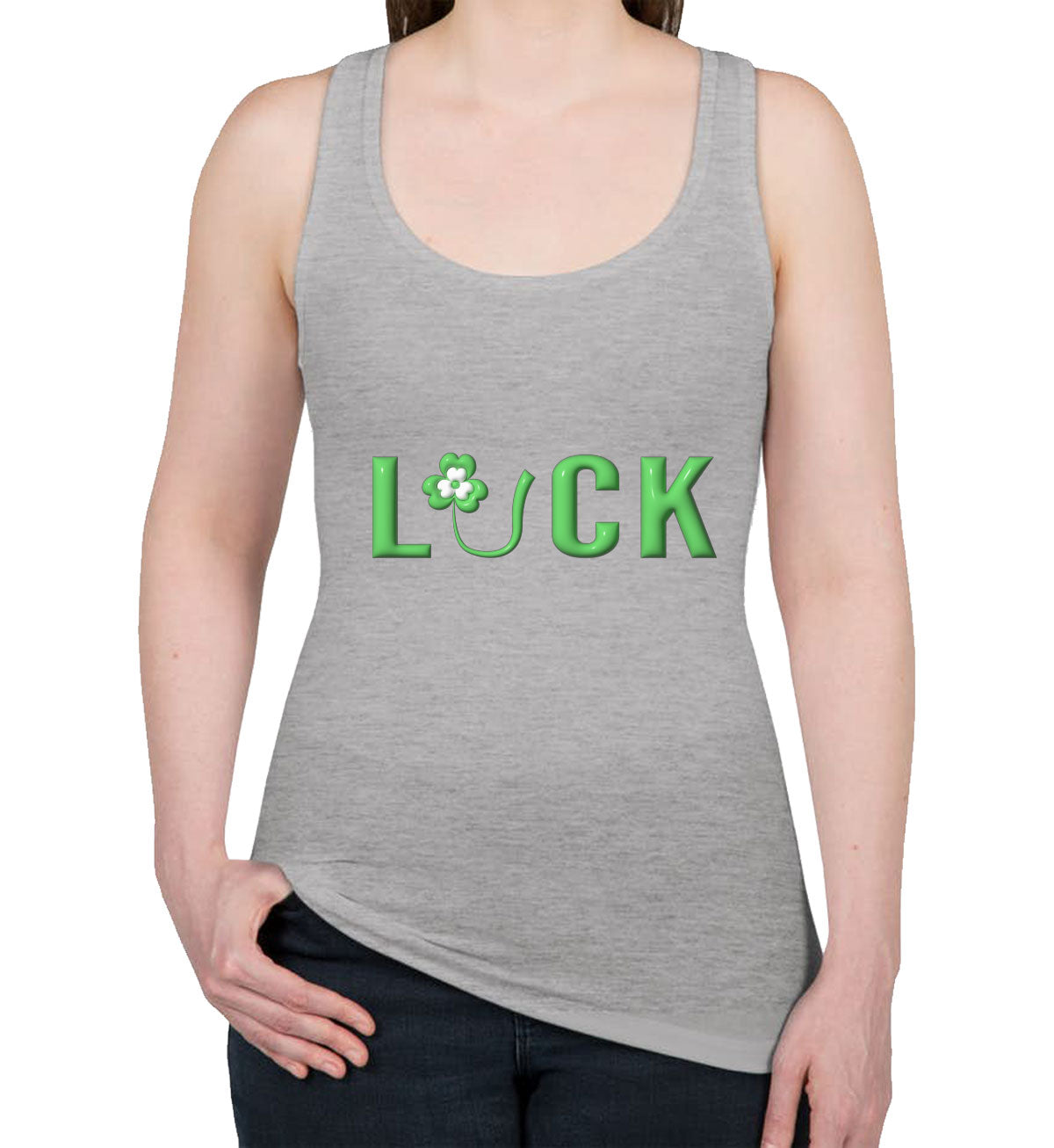 Luck Typography St. Patrick's Day Women's Racerback Tank Top