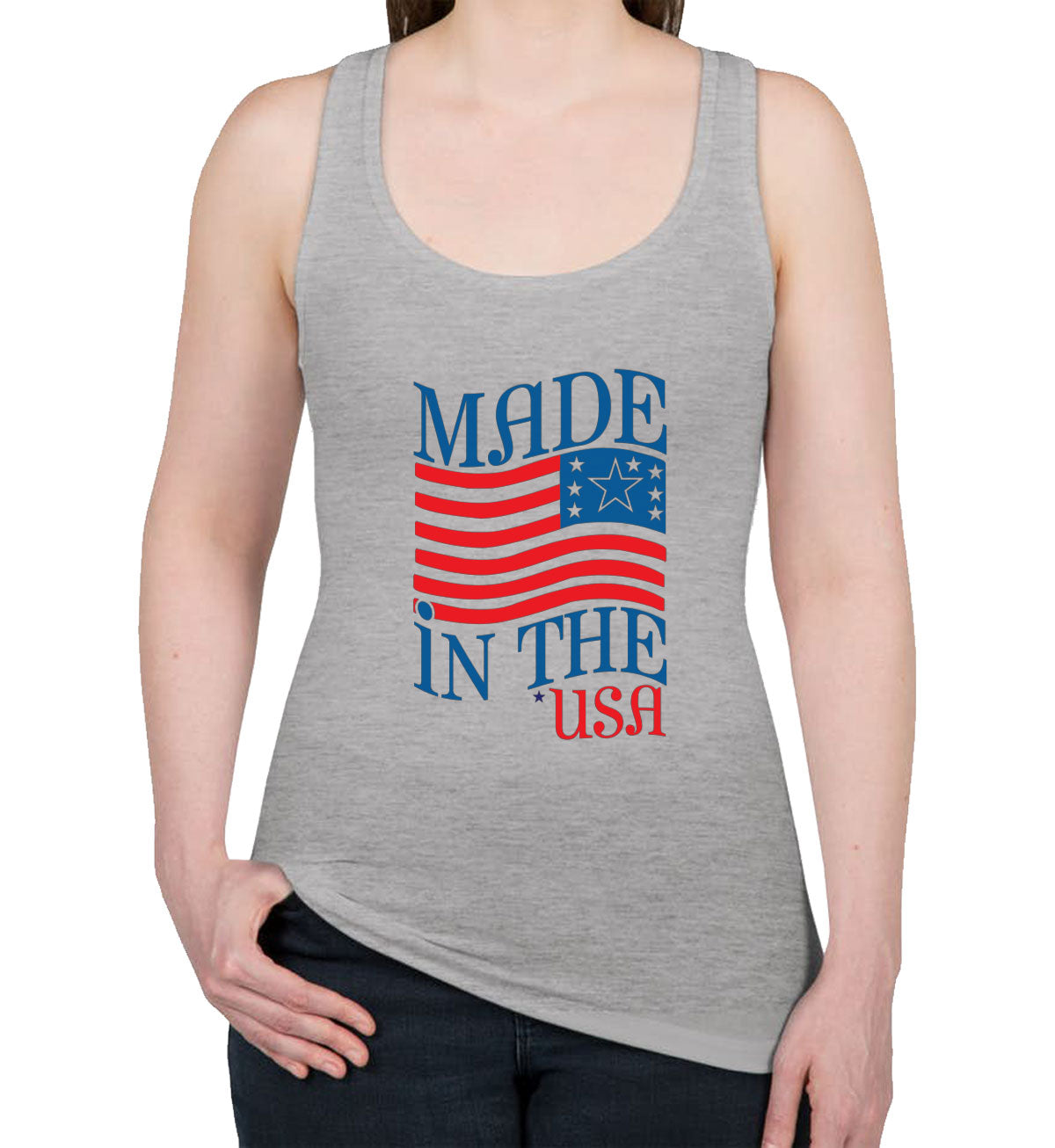 Made In The USA Patriotic Women's Racerback Tank Top