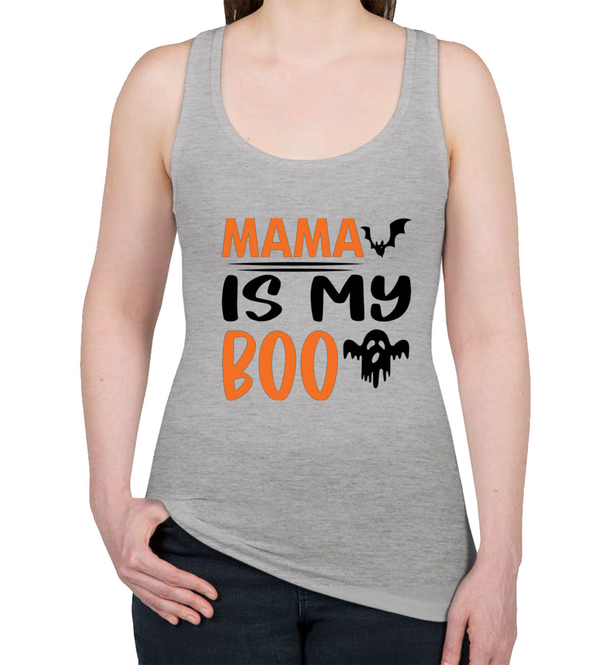 Mama Is My Boo Halloween Women's Racerback Tank Top