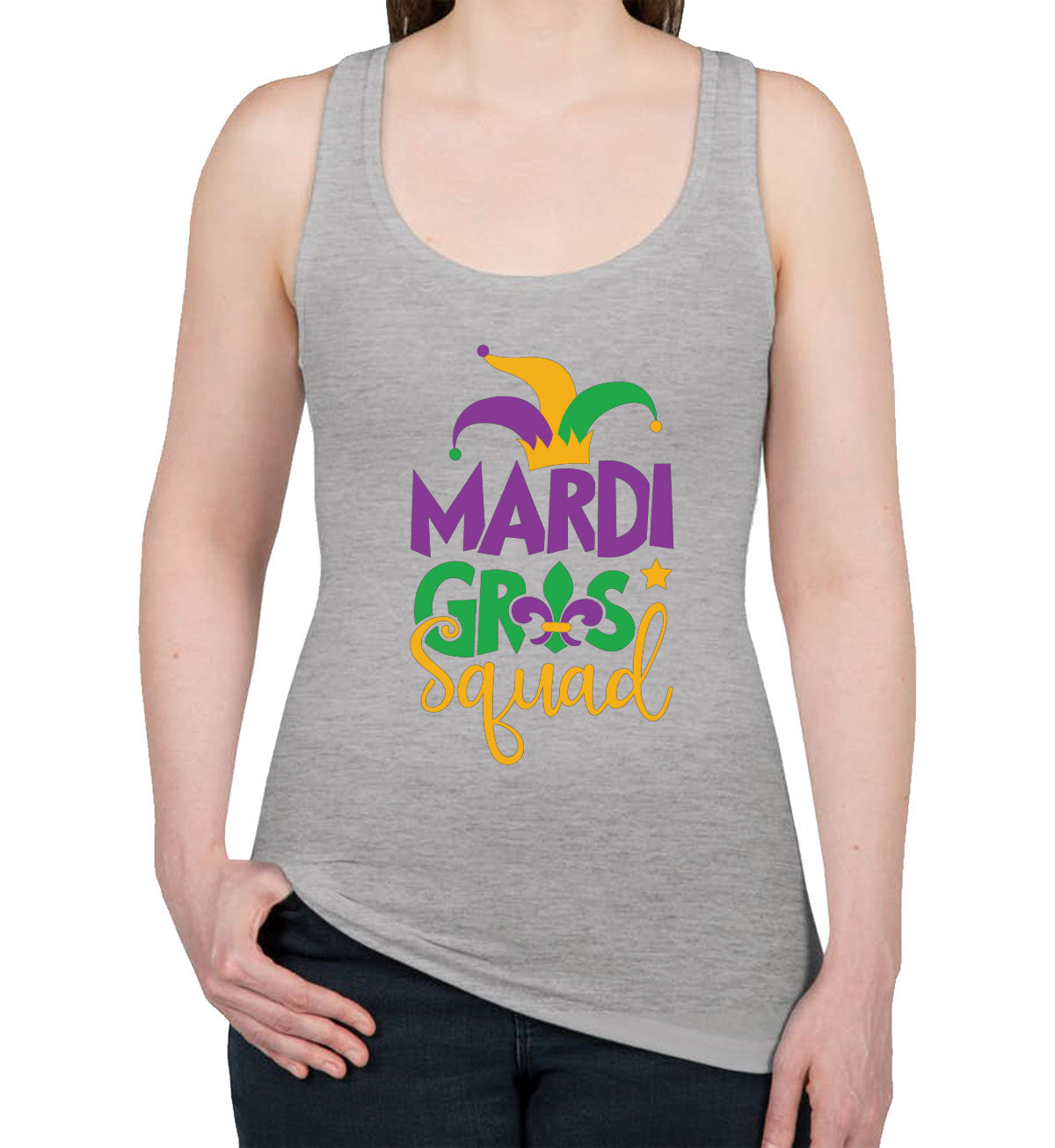 Mardi Gras Squad Women's Racerback Tank Top