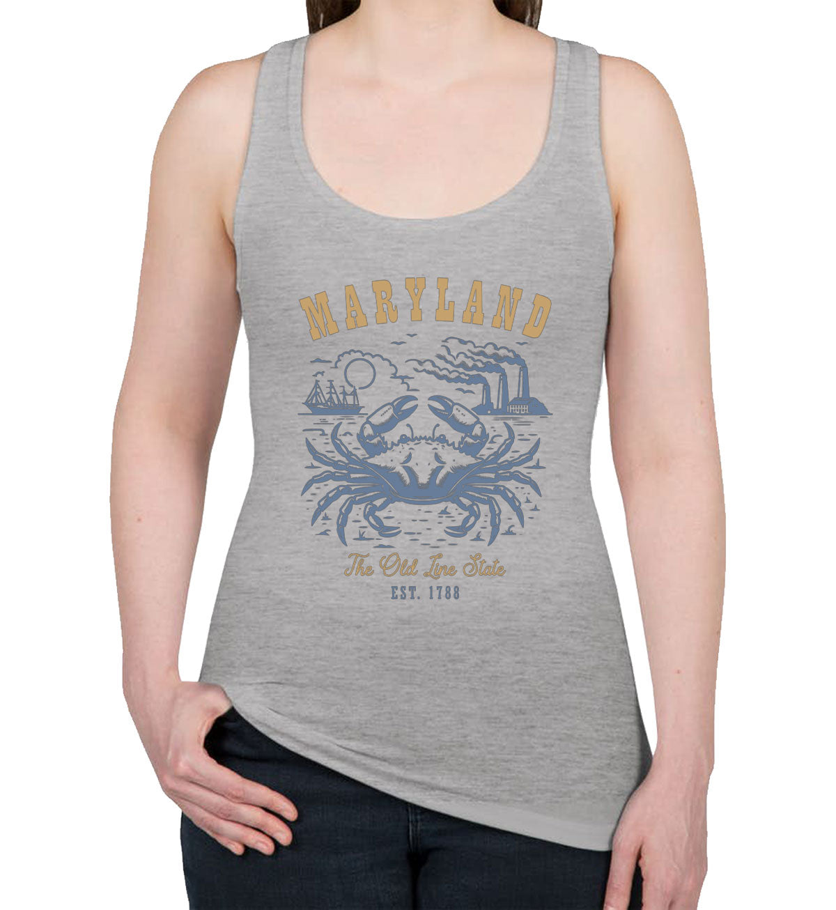 Maryland State Vintage Women's Racerback Tank Top