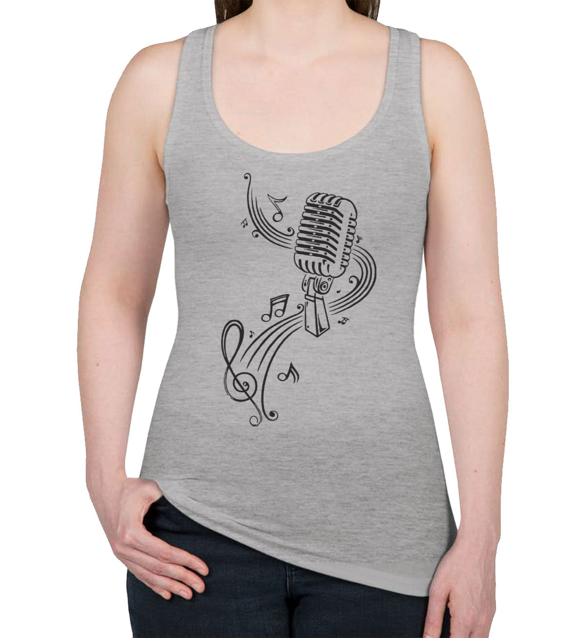 Microphone Music Women's Racerback Tank Top