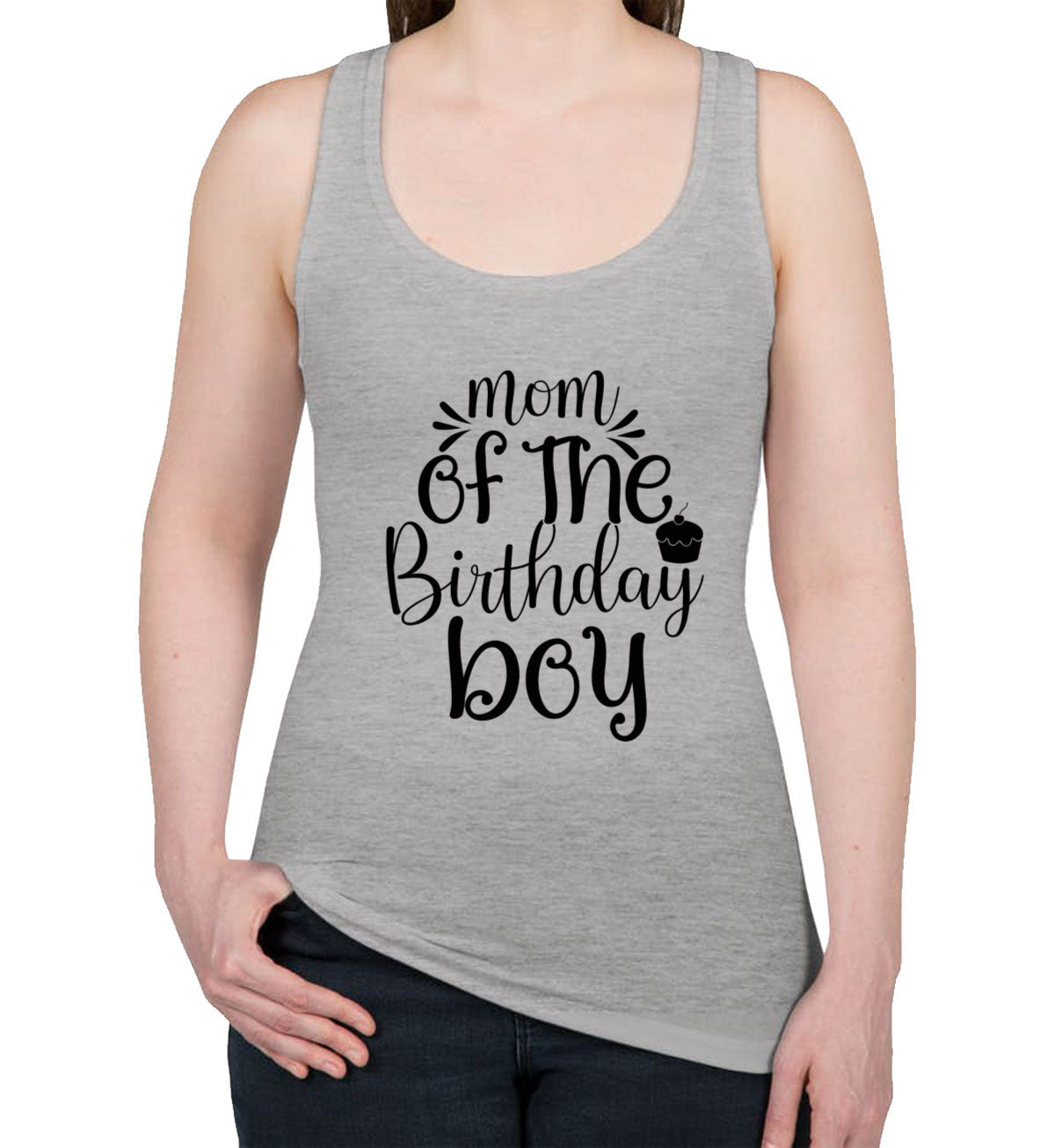 Mom Of The Birthday Boy Women's Racerback Tank Top