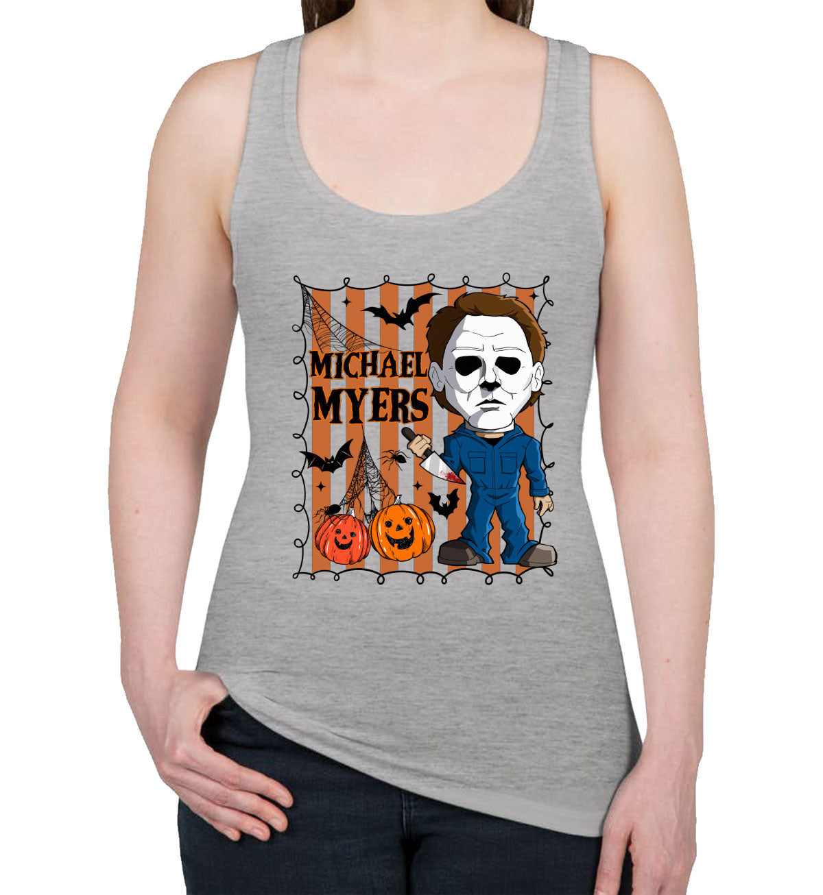 Myers Horror Movie Character Halloween Women's Racerback Tank Top