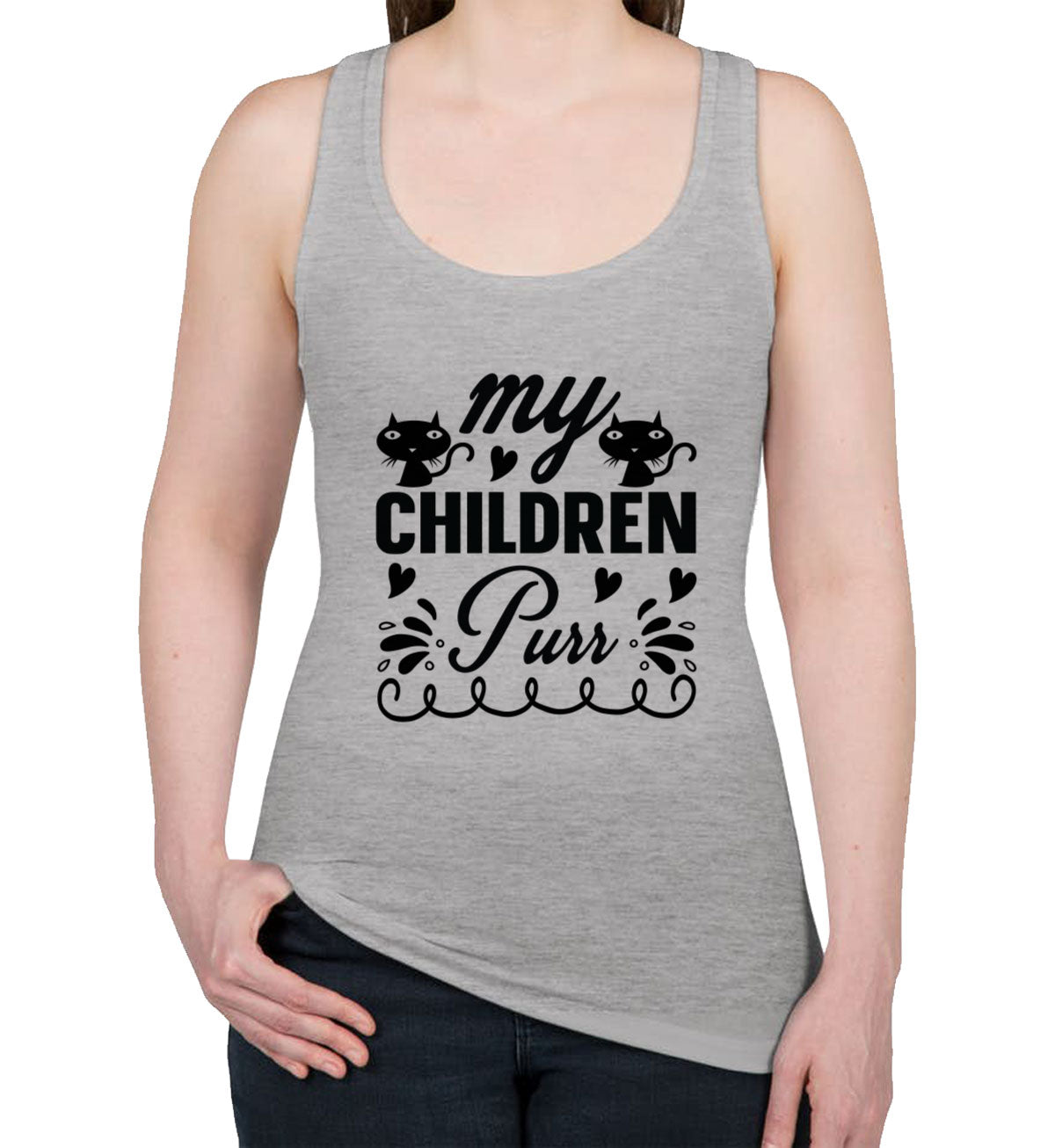 My Children Purr Cat Women's Racerback Tank Top