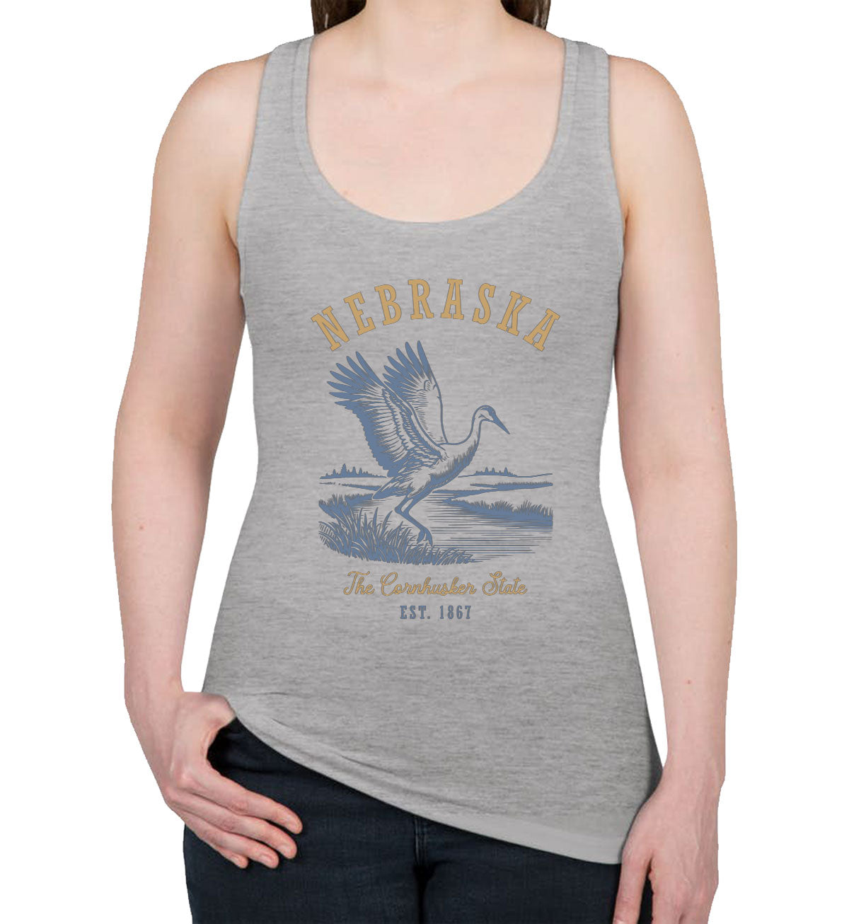 Nebraska State Vintage Women's Racerback Tank Top
