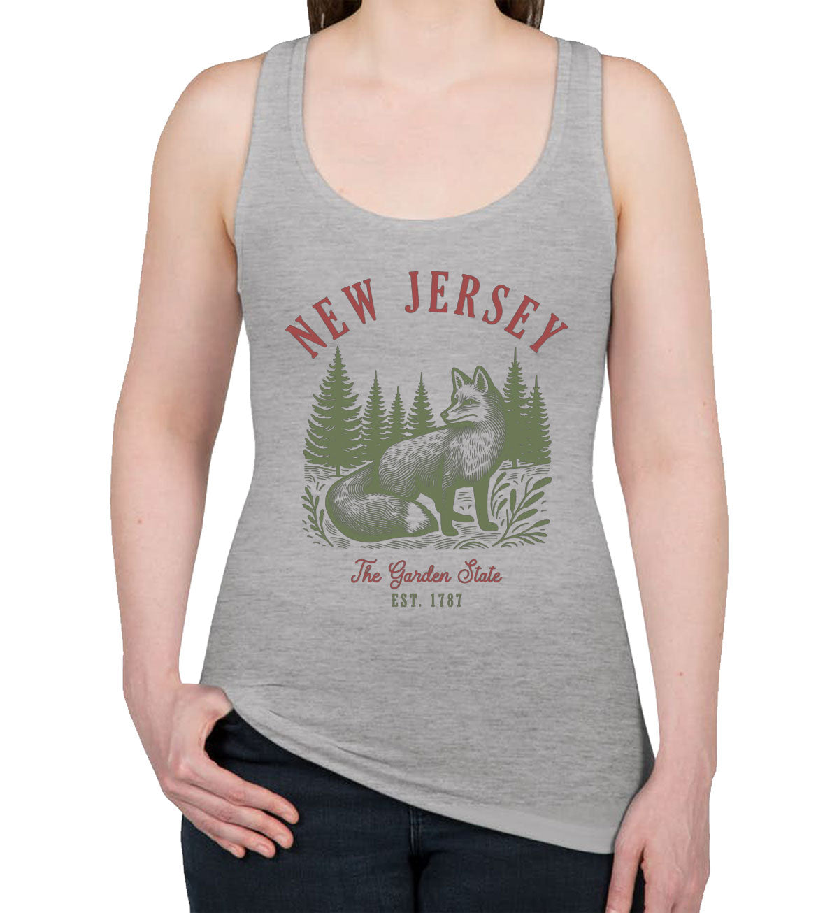 New Jersey State Vintage Women's Racerback Tank Top