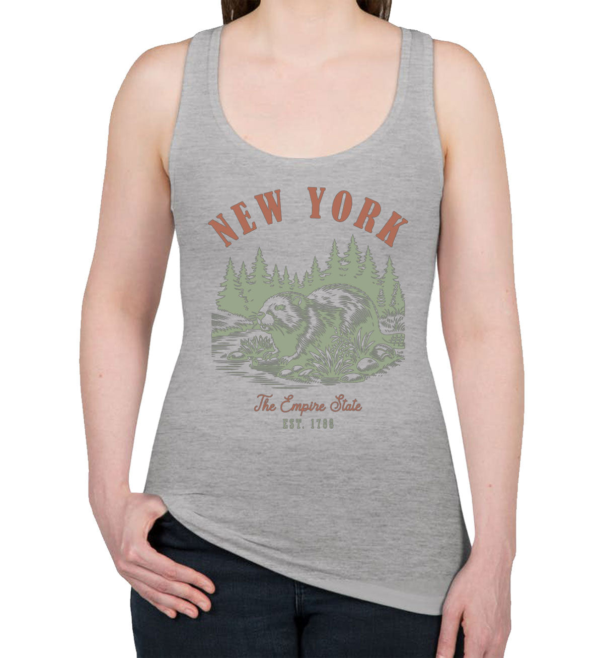 New York State Vintage Women's Racerback Tank Top