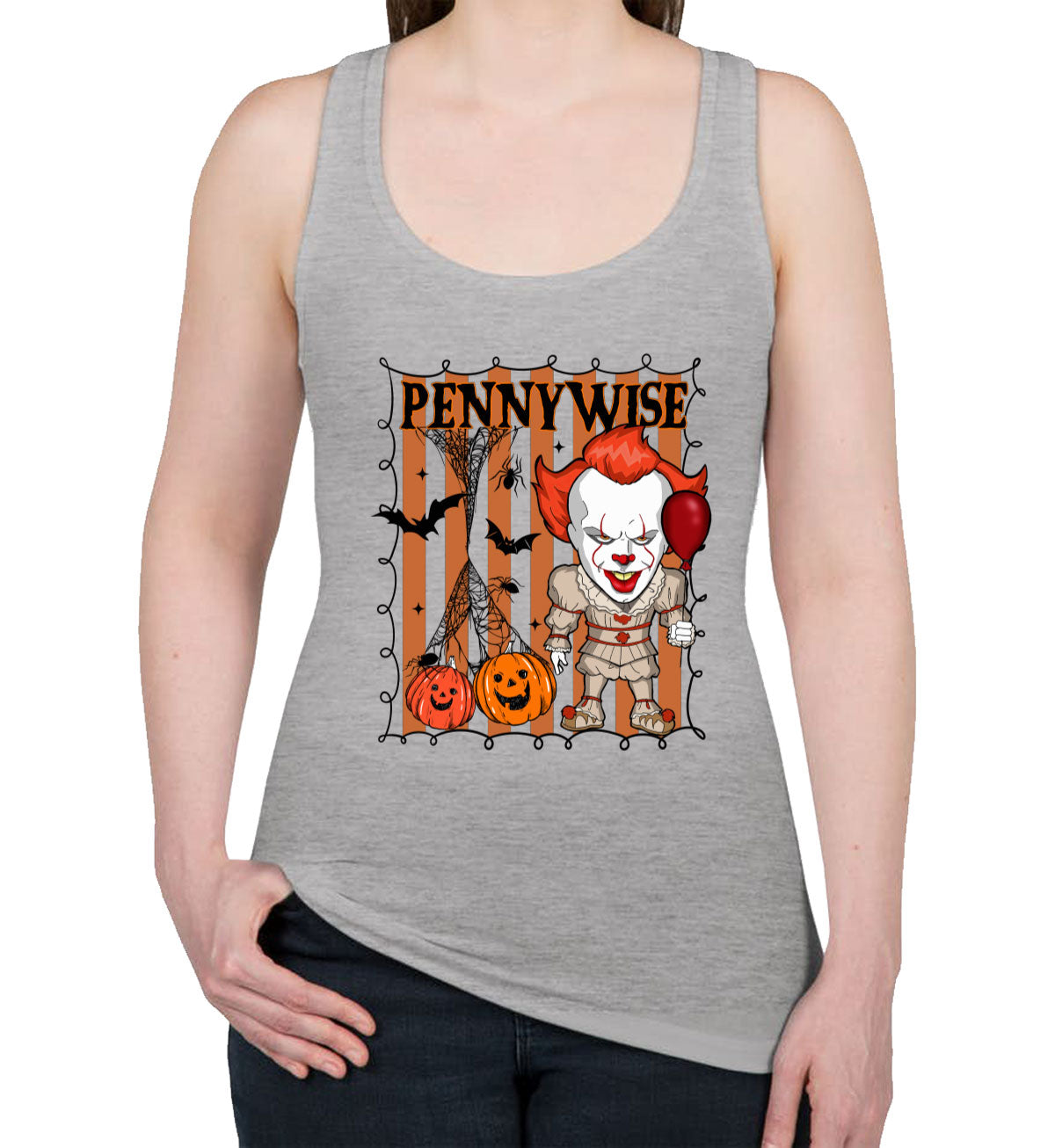 Pennywise Horror Movie Character Halloween Women's Racerback Tank Top