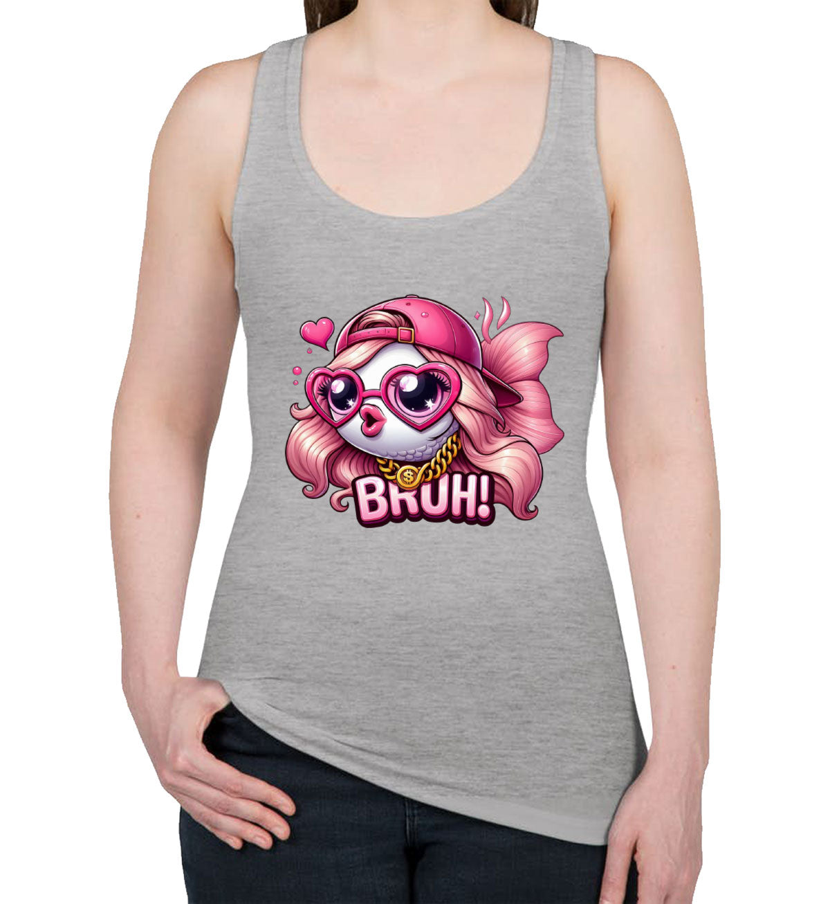 Pink Bass Fishing Women's Racerback Tank Top