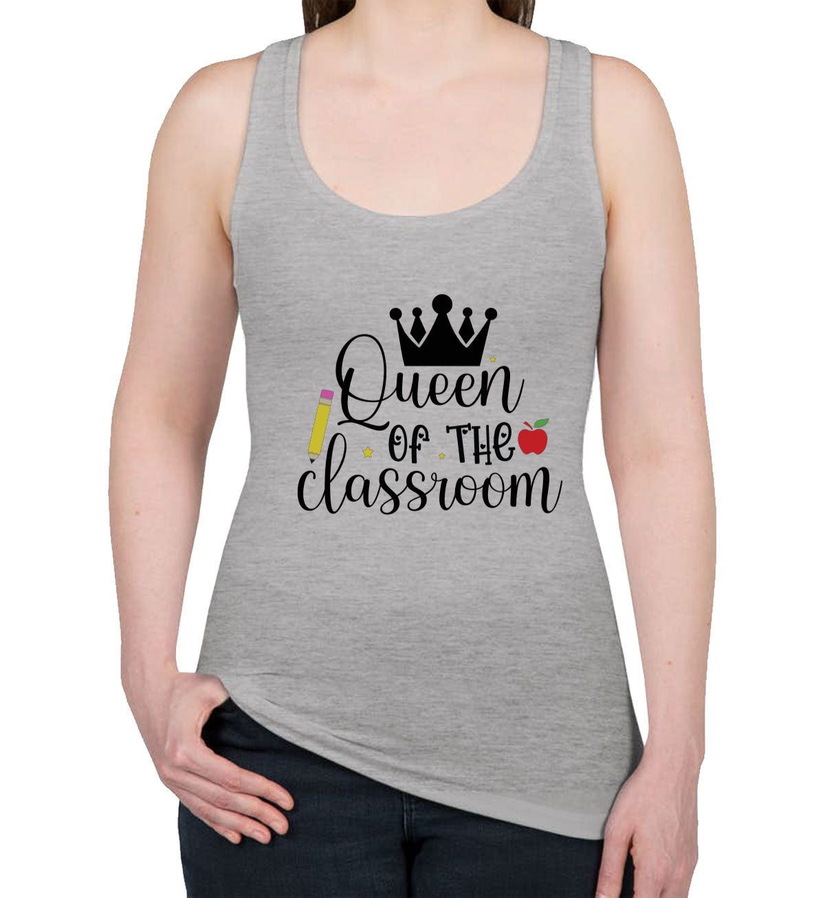 Queen Of The Classroom Teacher Women's Racerback Tank Top