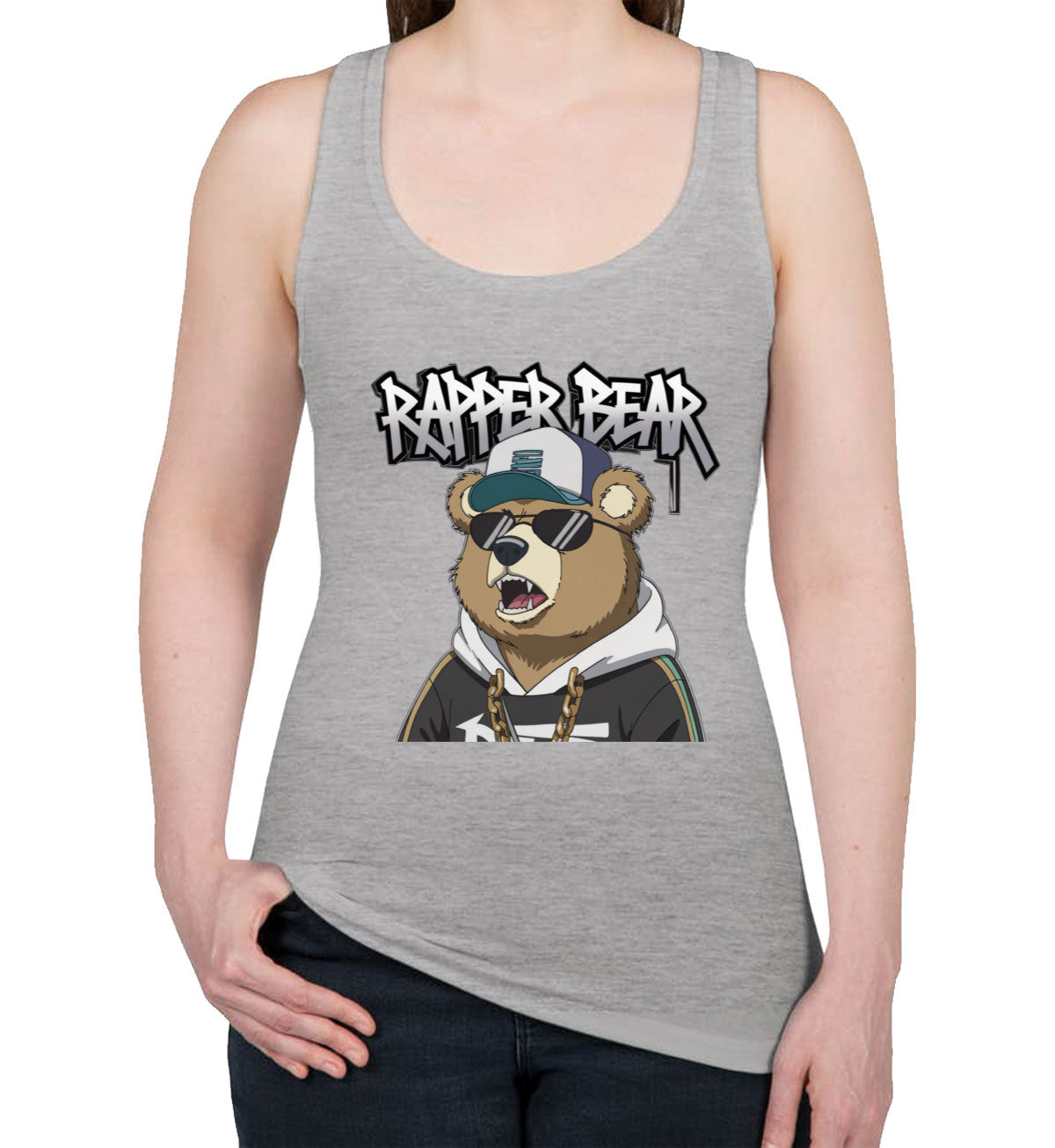 Rapper Bear Women's Racerback Tank Top