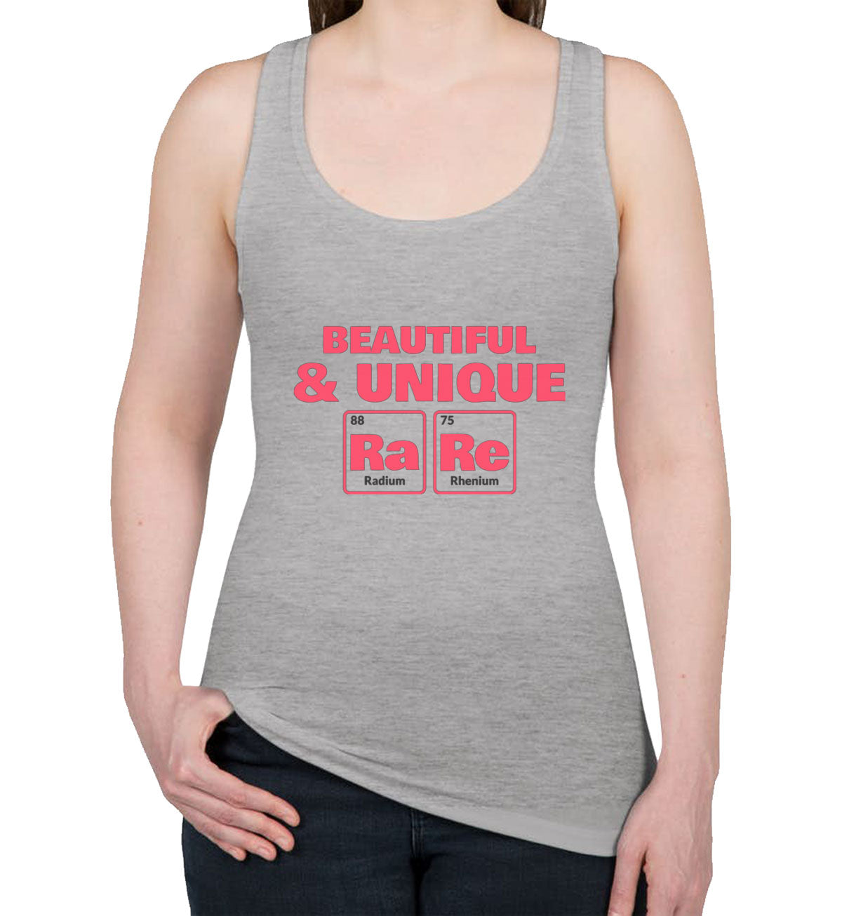 Beautiful And Unique Rare Funny Periodic Table Women's Racerback Tank Top