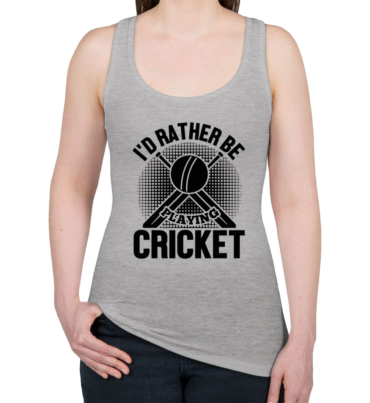 I'd Rather Be Playing Cricket Women's Racerback Tank Top