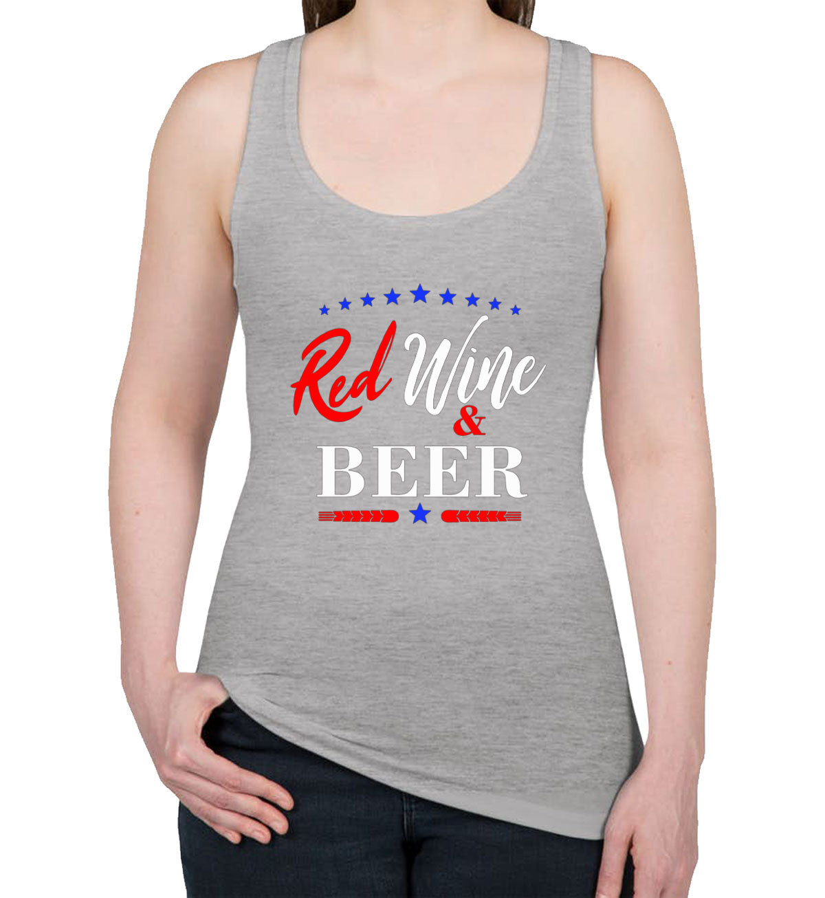 Red Wine And Beer Women's Racerback Tank Top