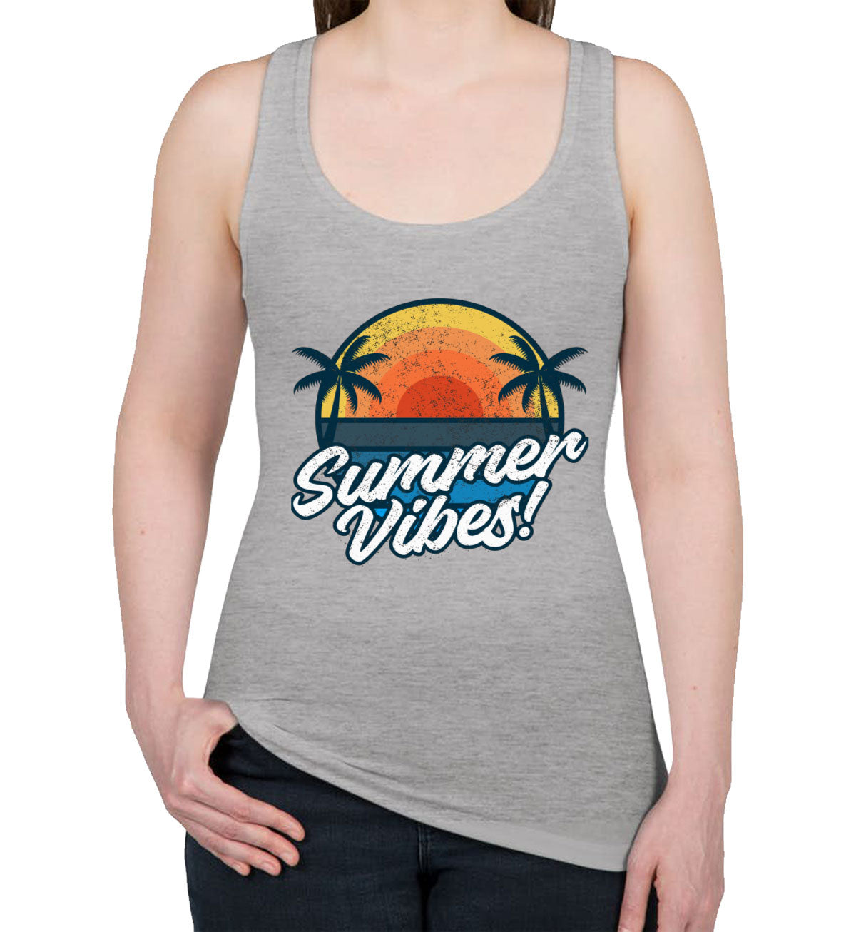 Retro Summer Vibes Women's Racerback Tank Top