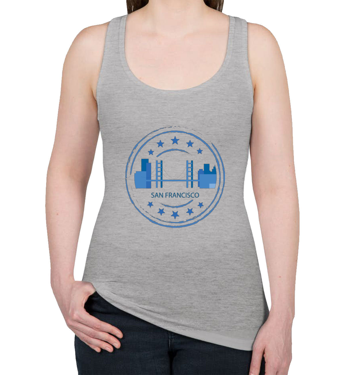 San Francisco Stamp Women's Racerback Tank Top