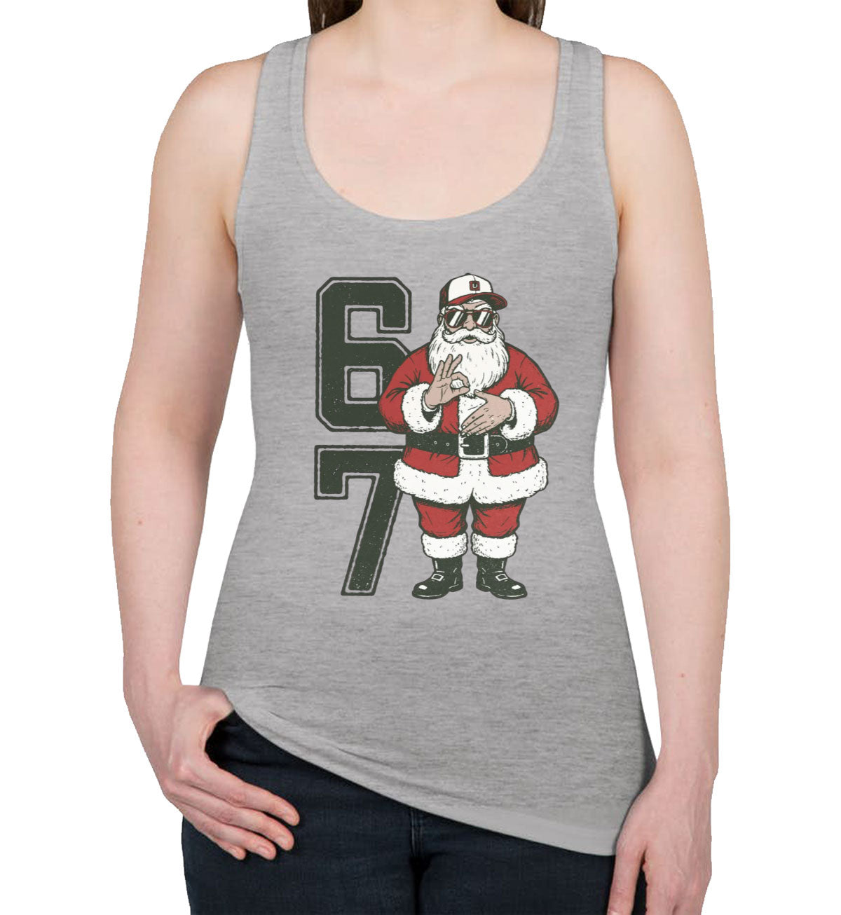 67 Sixty Seven Christmas Santa Women's Racerback Tank Top