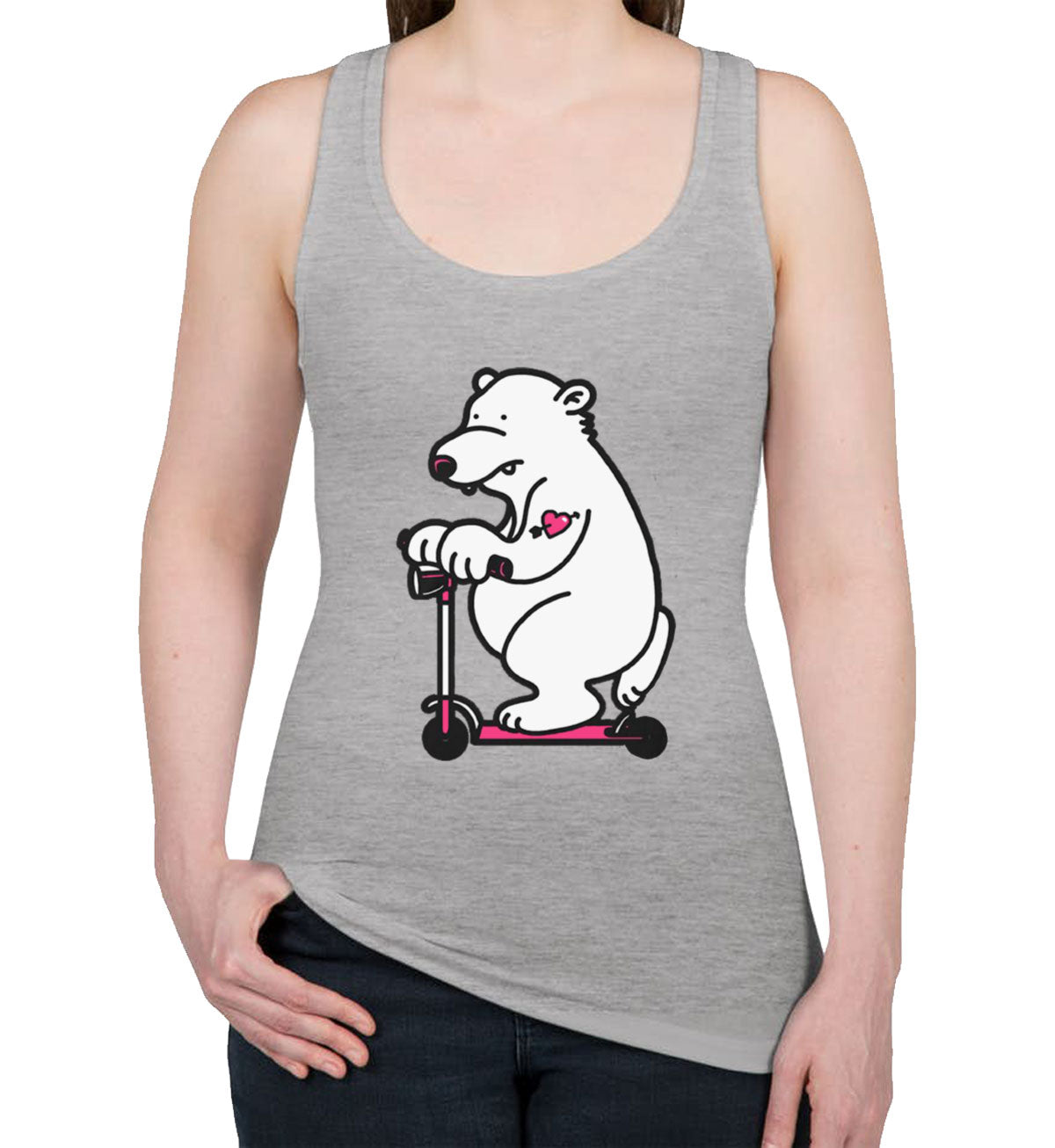 Scooter Bear Women's Racerback Tank Top