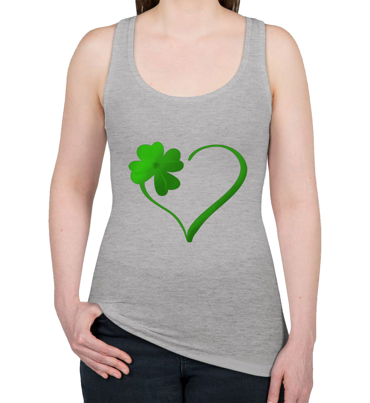 Shamrock Heart St. Patrick's Day Women's Racerback Tank Top