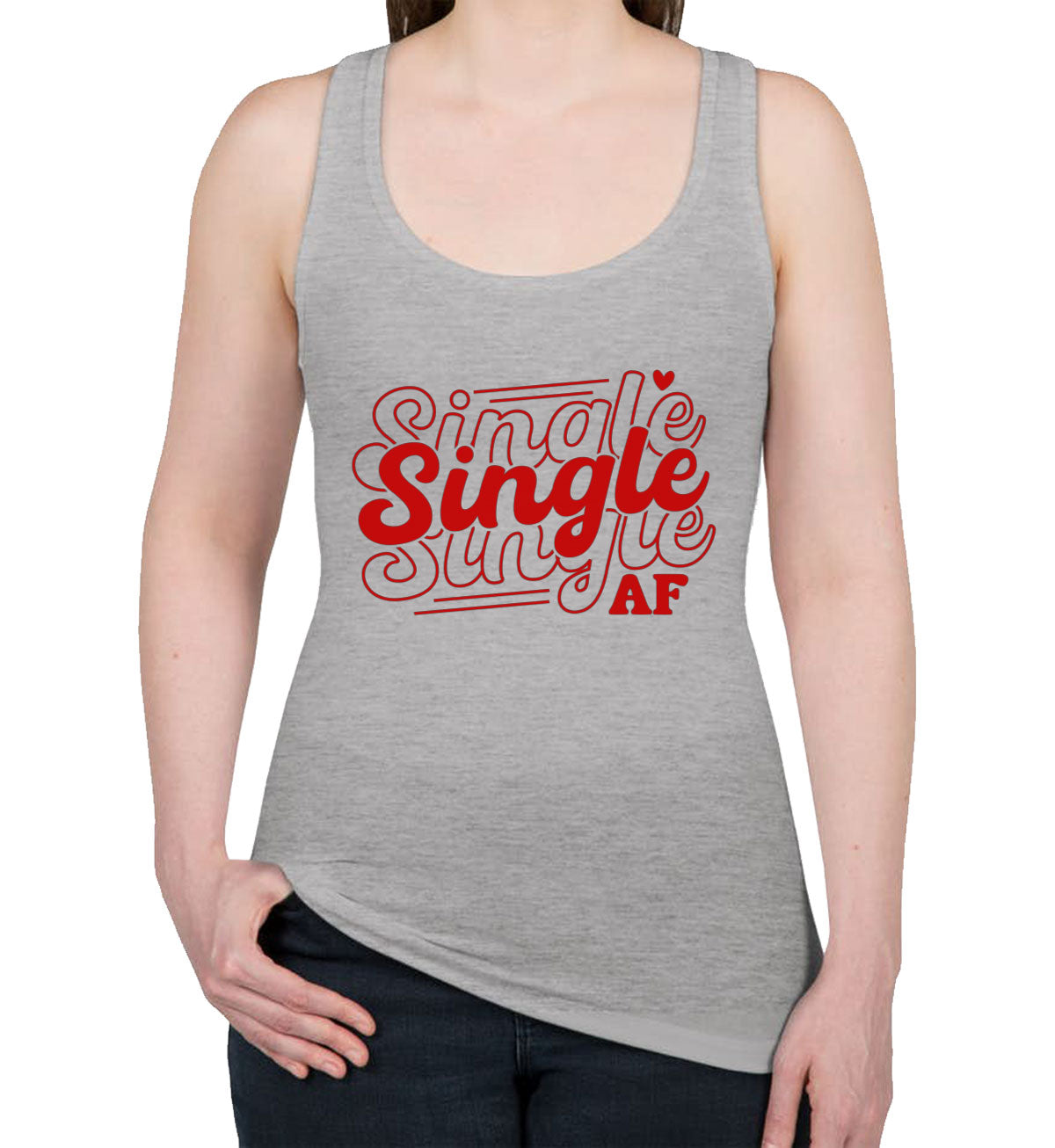 Single AF Valentine's Day Women's Racerback Tank Top