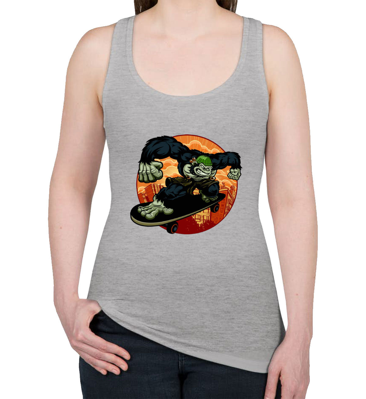 Gorilla Skateboard Women's Racerback Tank Top