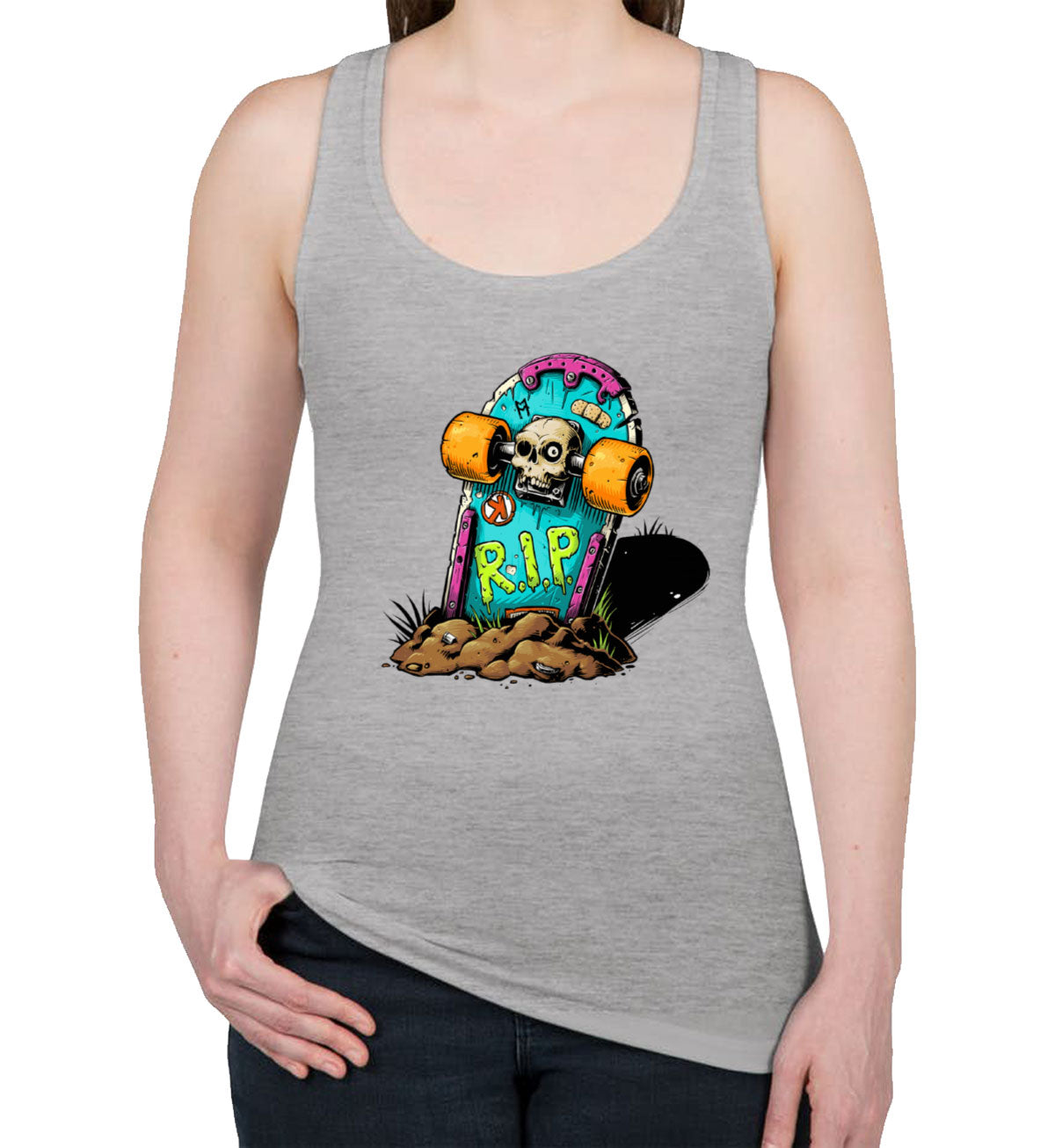 Skateboard Graveyard RIP Women's Racerback Tank Top