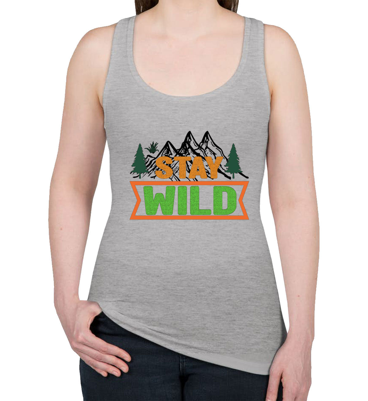 Stay Wild Camp Women's Racerback Tank Top