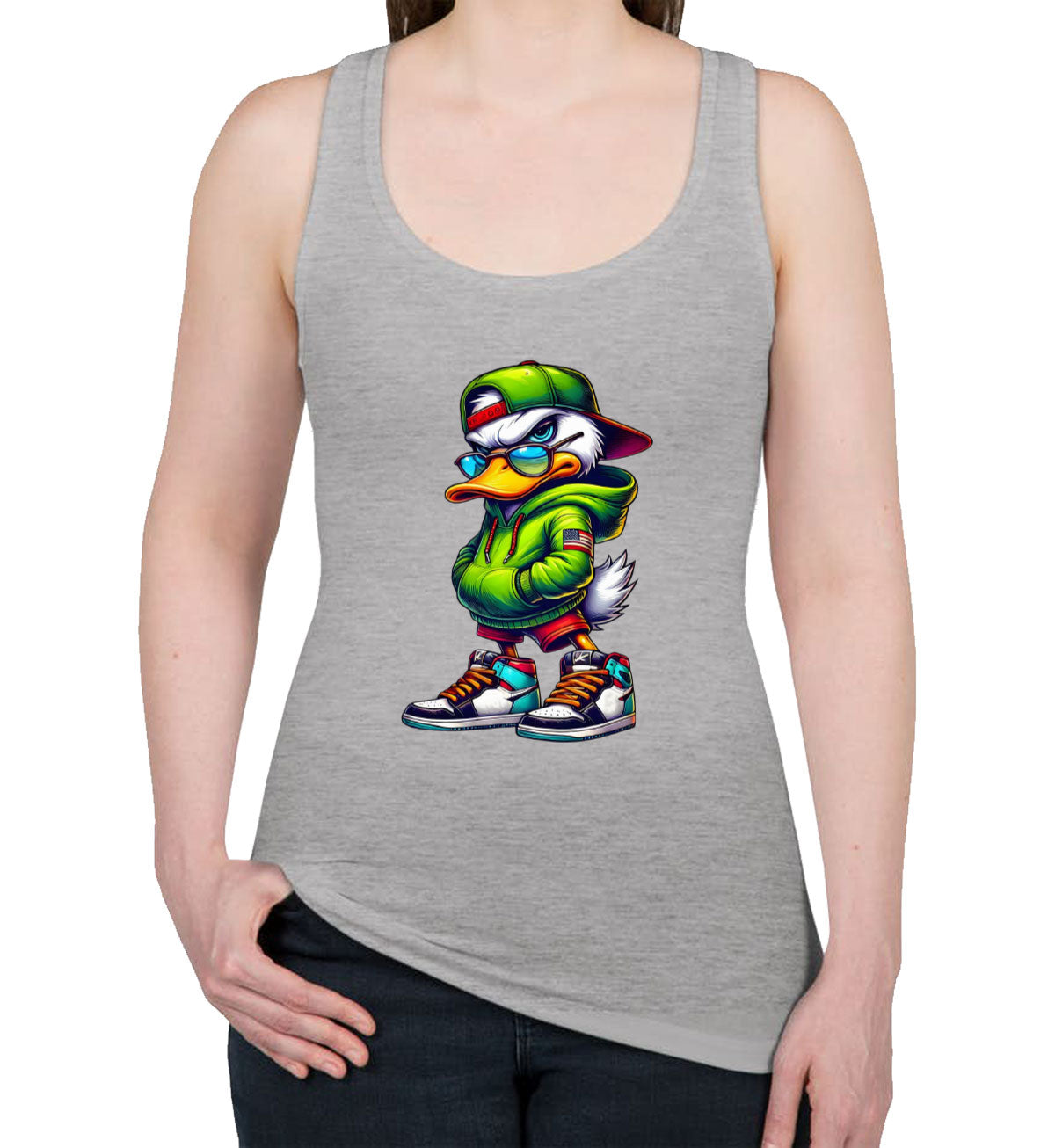 Street Duck Cartoon Women's Racerback Tank Top