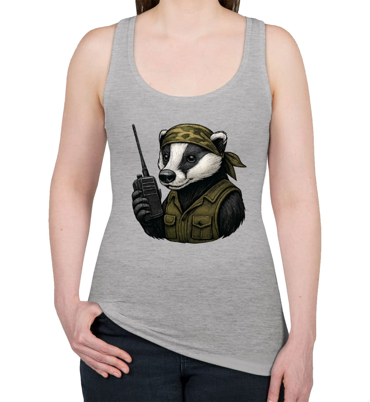 Tactical Raccoon Hunting Women's Racerback Tank Top