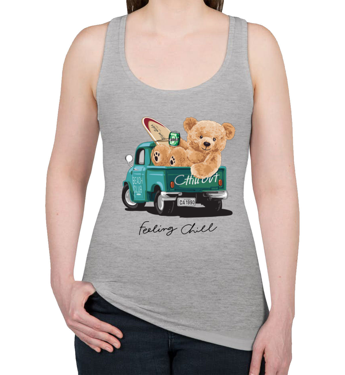 Teddy Bear Chill Out Women's Racerback Tank Top