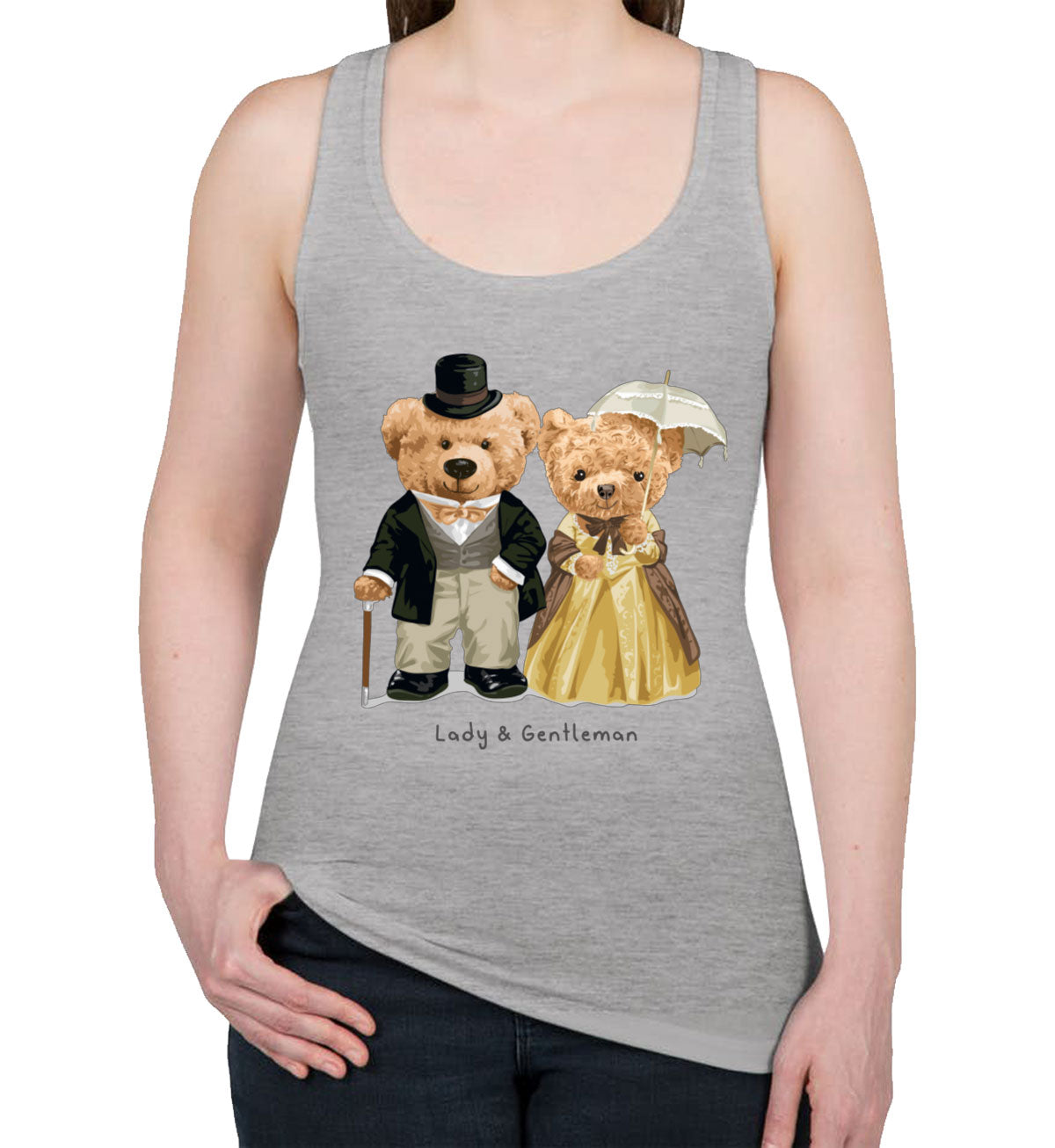 Teddy Bear Couple Women's Racerback Tank Top