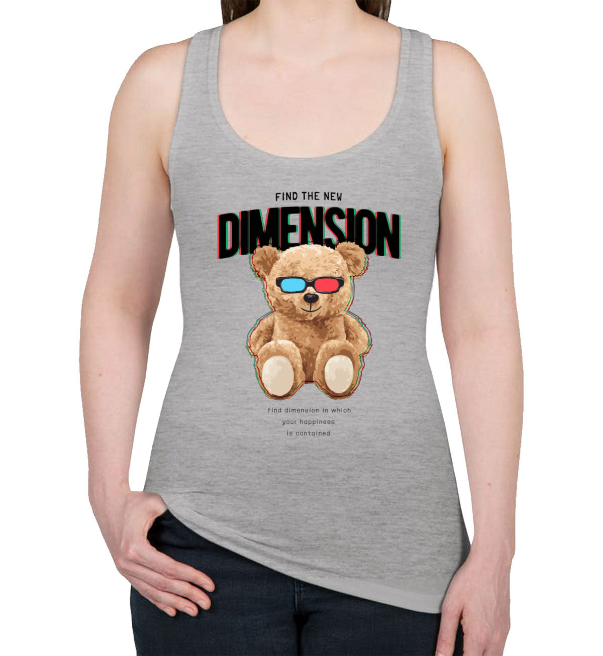 Teddy Bear Dimension Women's Racerback Tank Top