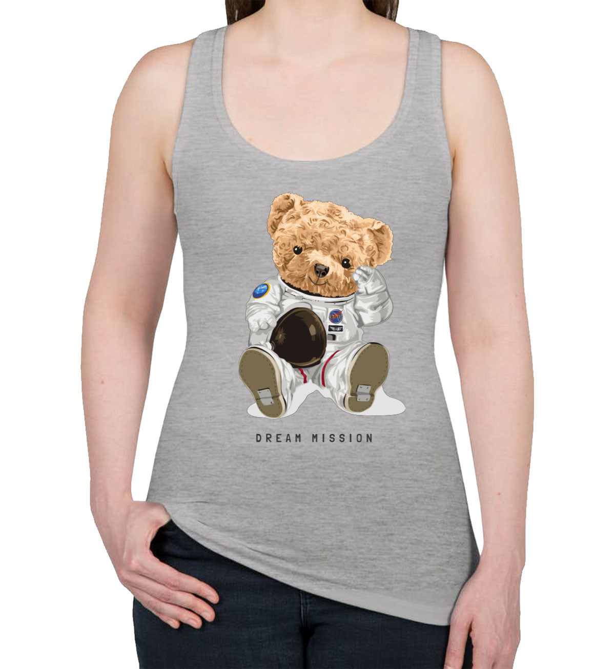 Teddy Bear Astronaut Dream Mission Women's Racerback Tank Top