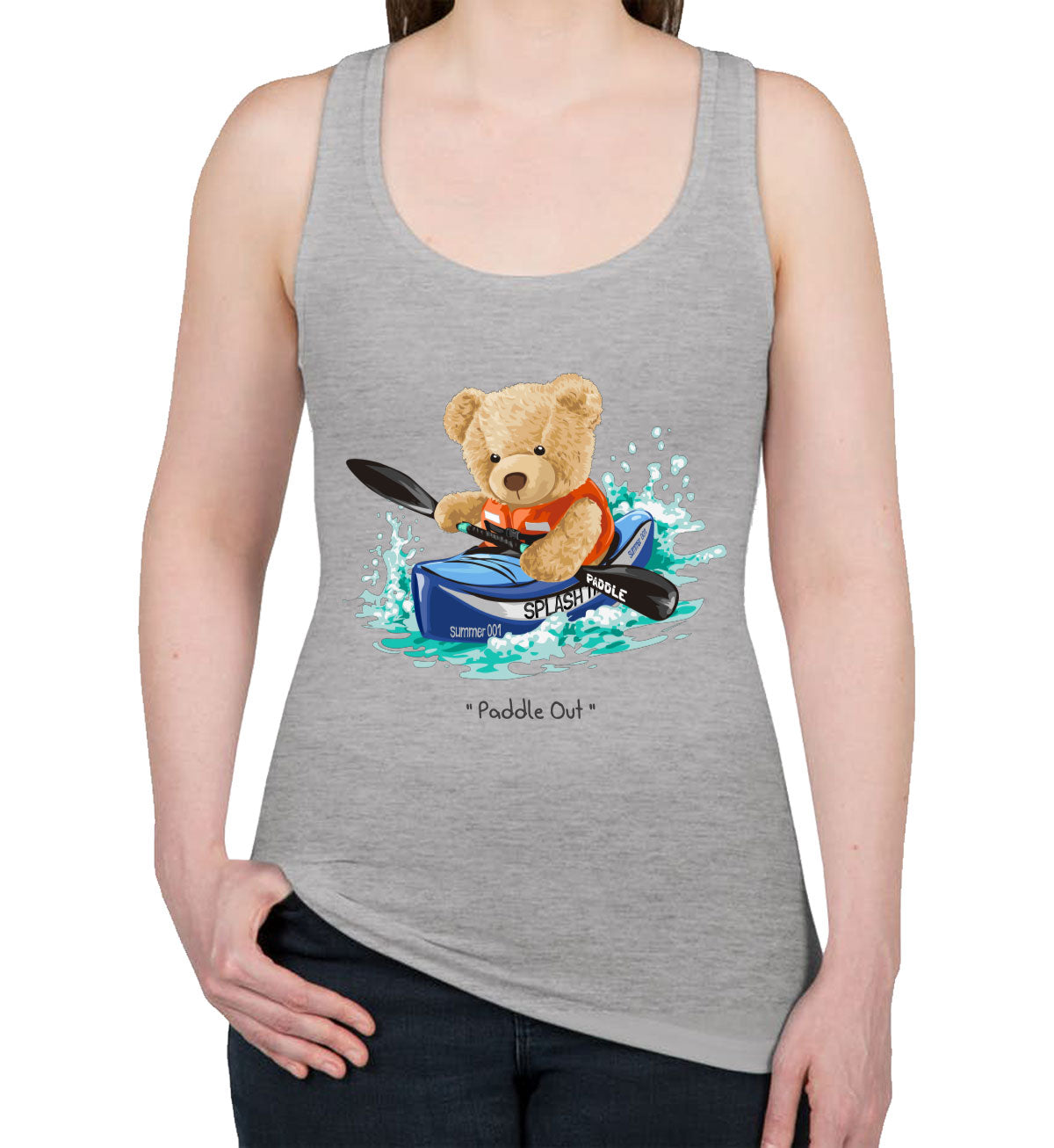 Teddy Bear Kayak Women's Racerback Tank Top