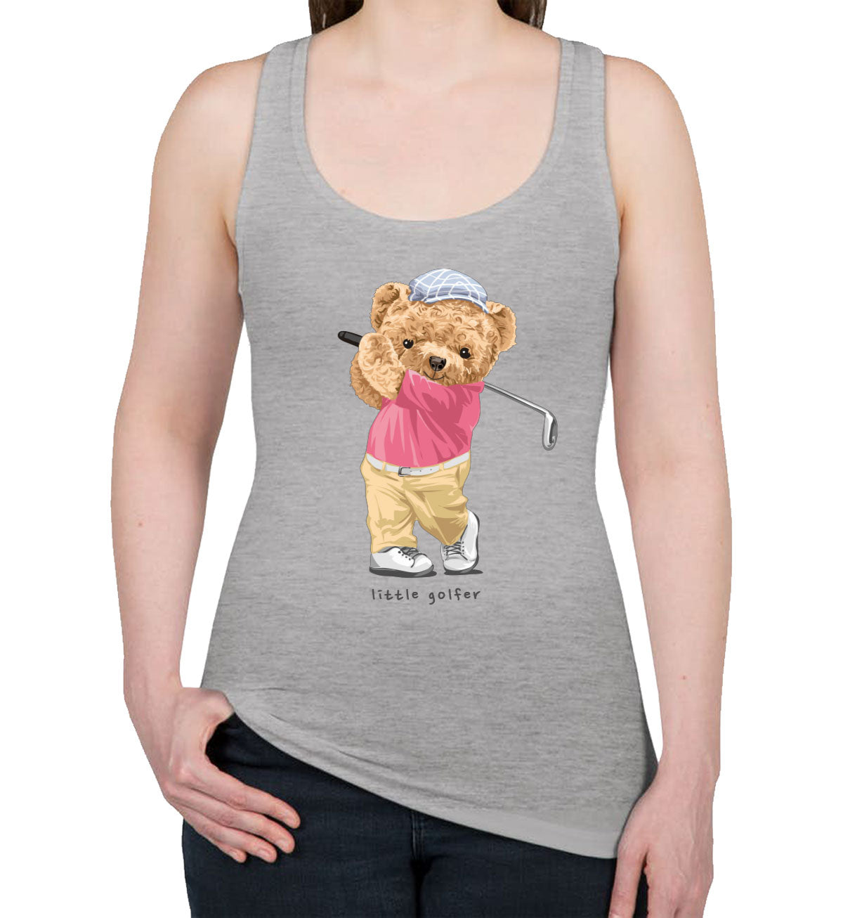 Teddy Bear Lil Golfer Women's Racerback Tank Top