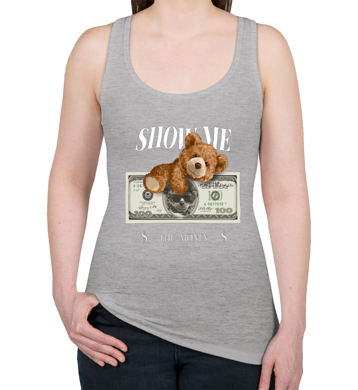 Teddy Bear Money Women's Racerback Tank Top