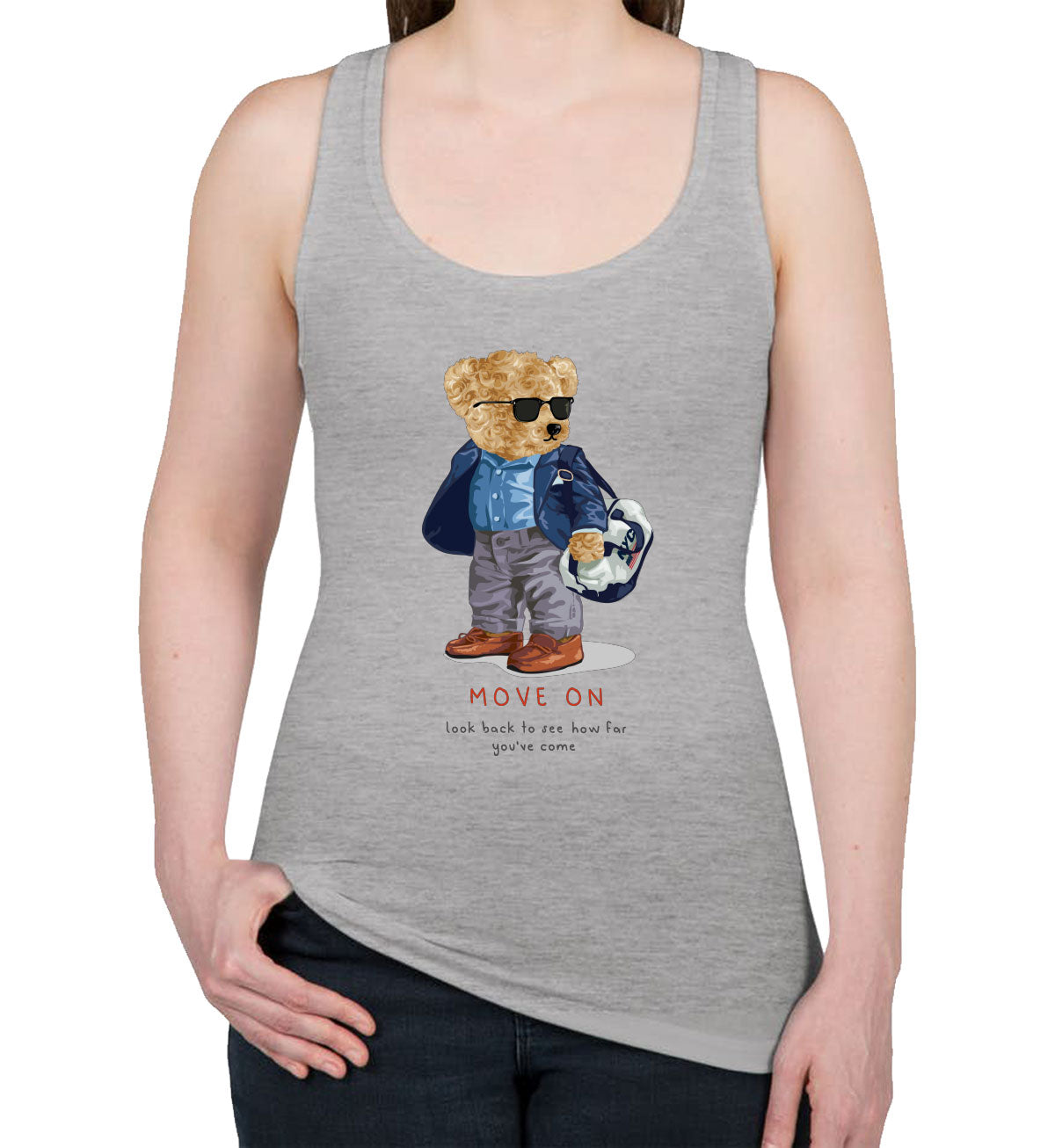 Teddy Bear Move On Women's Racerback Tank Top