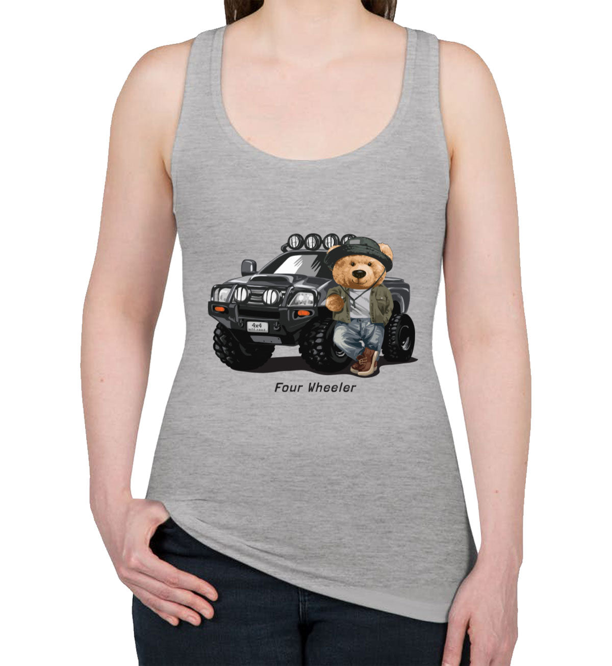Teddy Bear Off Road Women's Racerback Tank Top