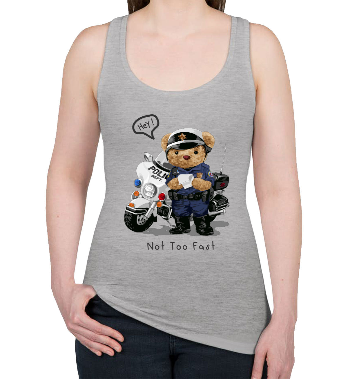 Teddy Bear Police Women's Racerback Tank Top