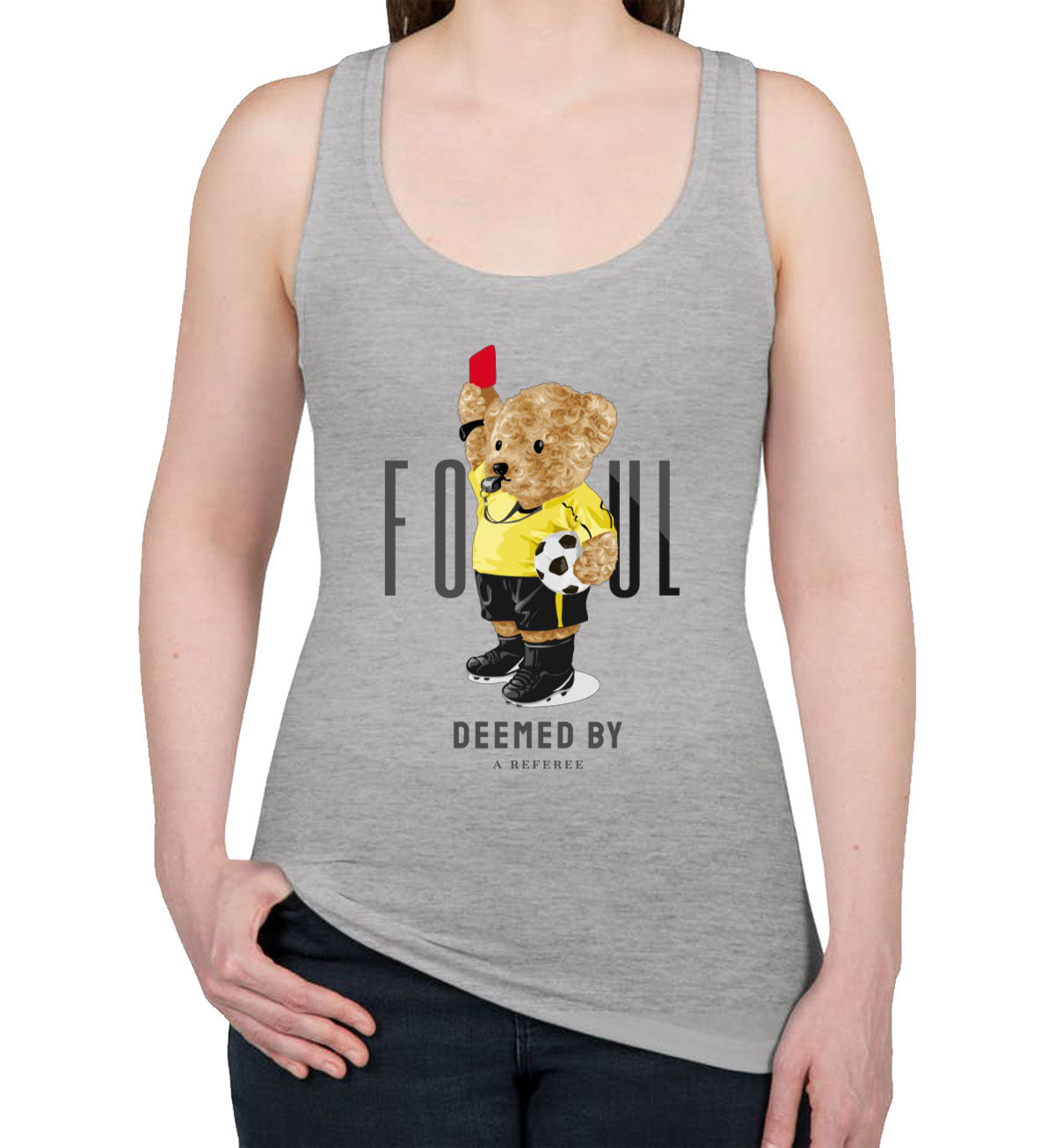 Teddy Bear Referee Women's Racerback Tank Top